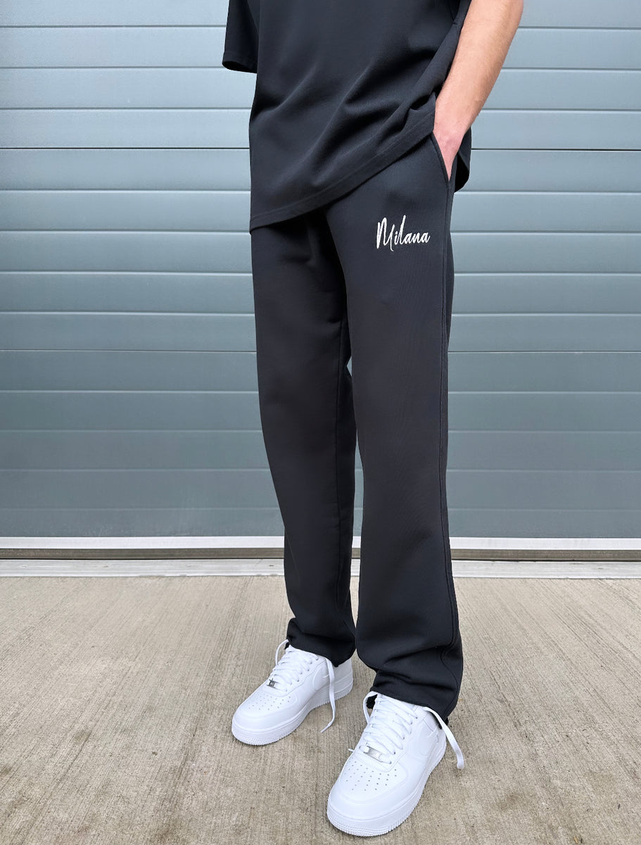 Black Essential Relaxed Sweatpants. – Milana Studios