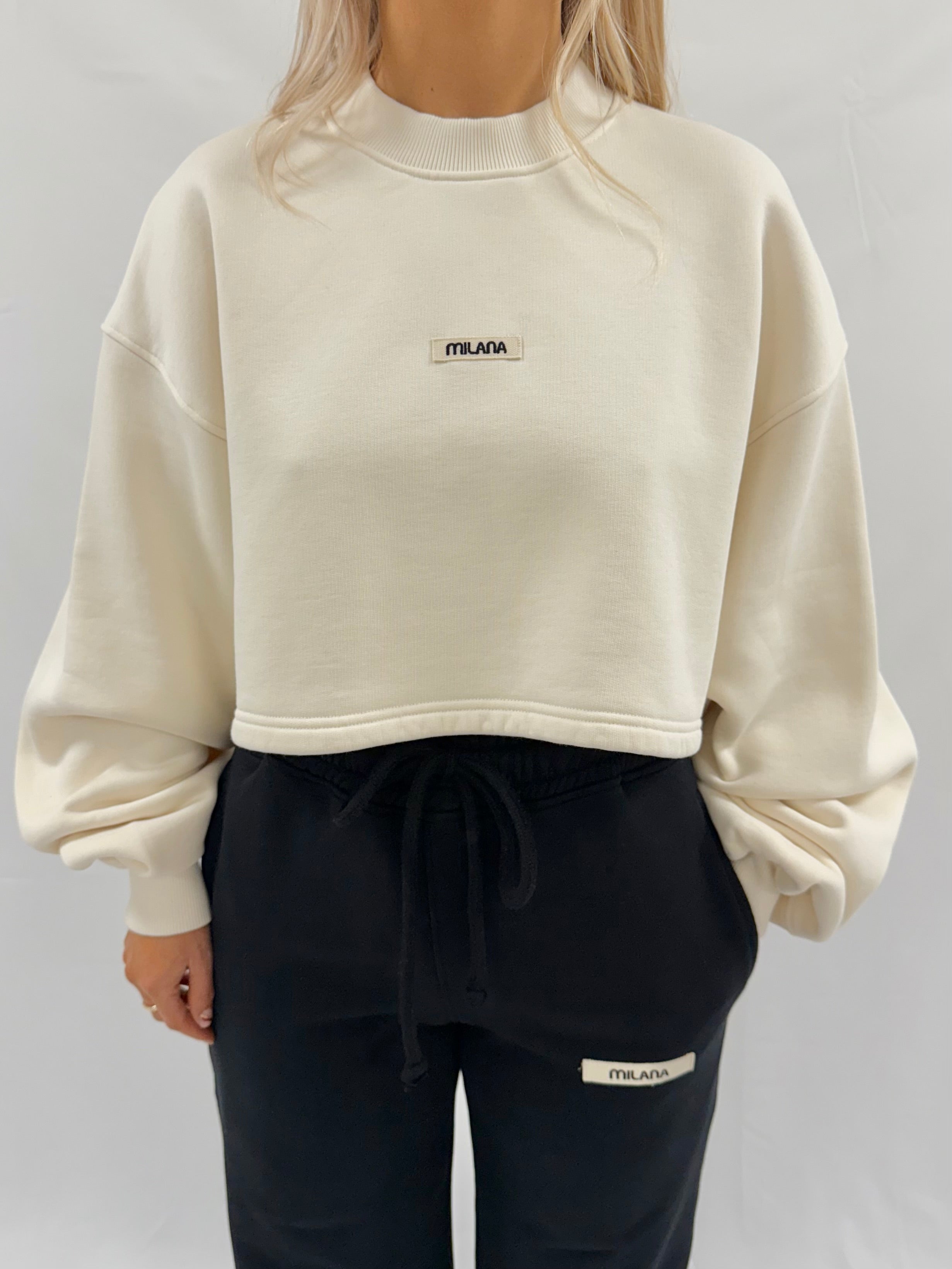 Cream Core Heavyweight Cropped Sweatshirt.