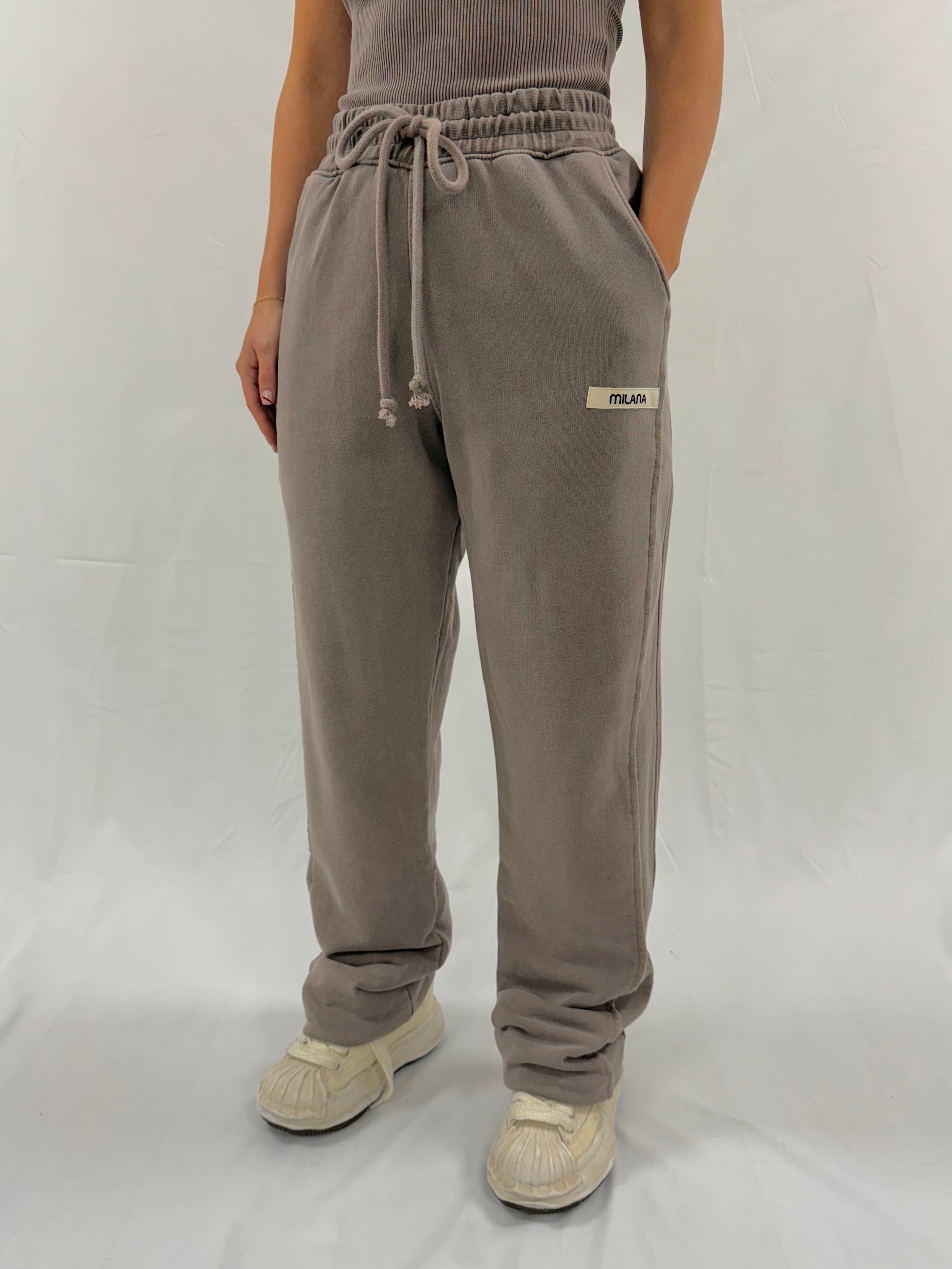 Washed Brown Core Wide Sweatpants.