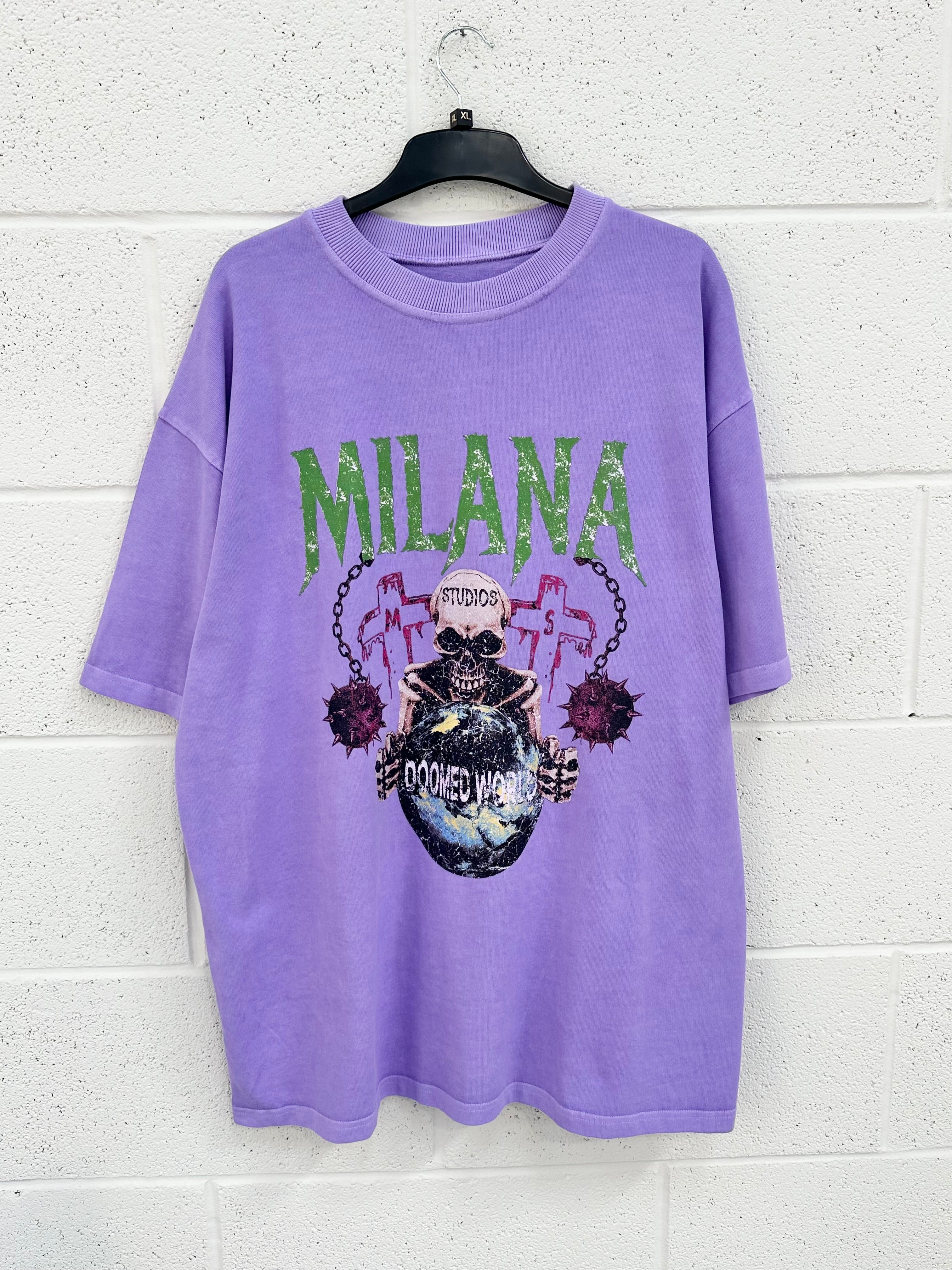 #I7 Washed Purple Graphic Heavyweight T-shirt.