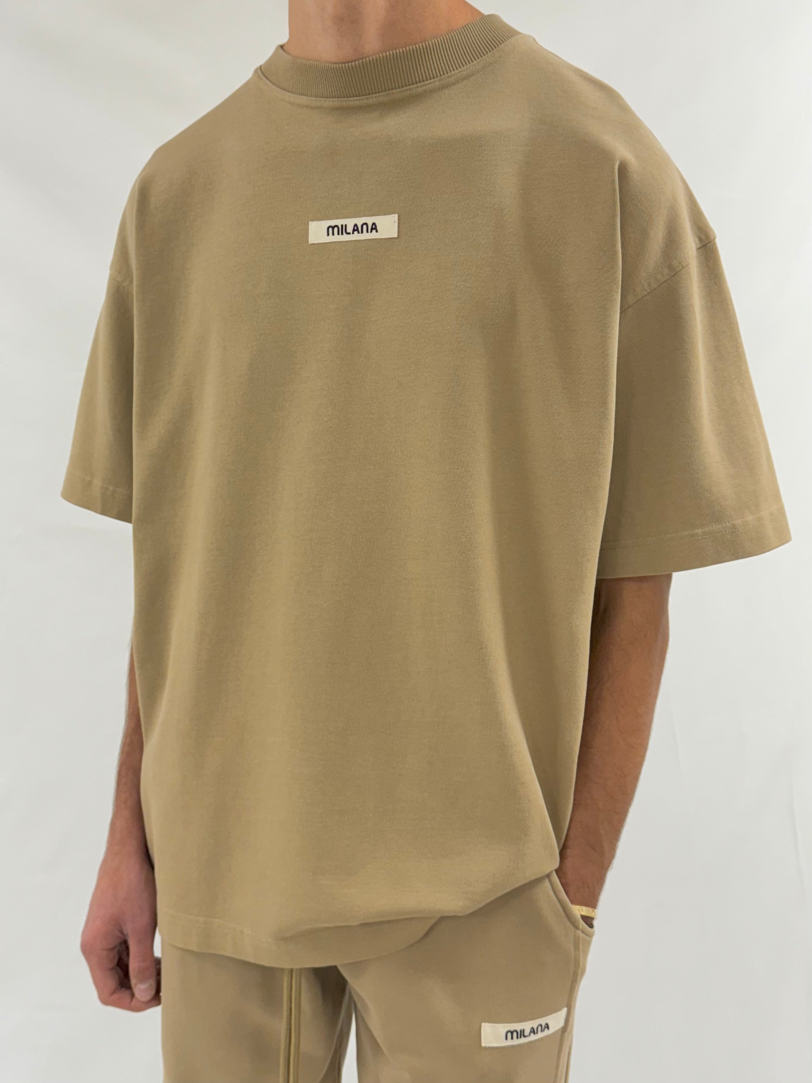 Khaki Brown Core Heavyweight T-shirt.