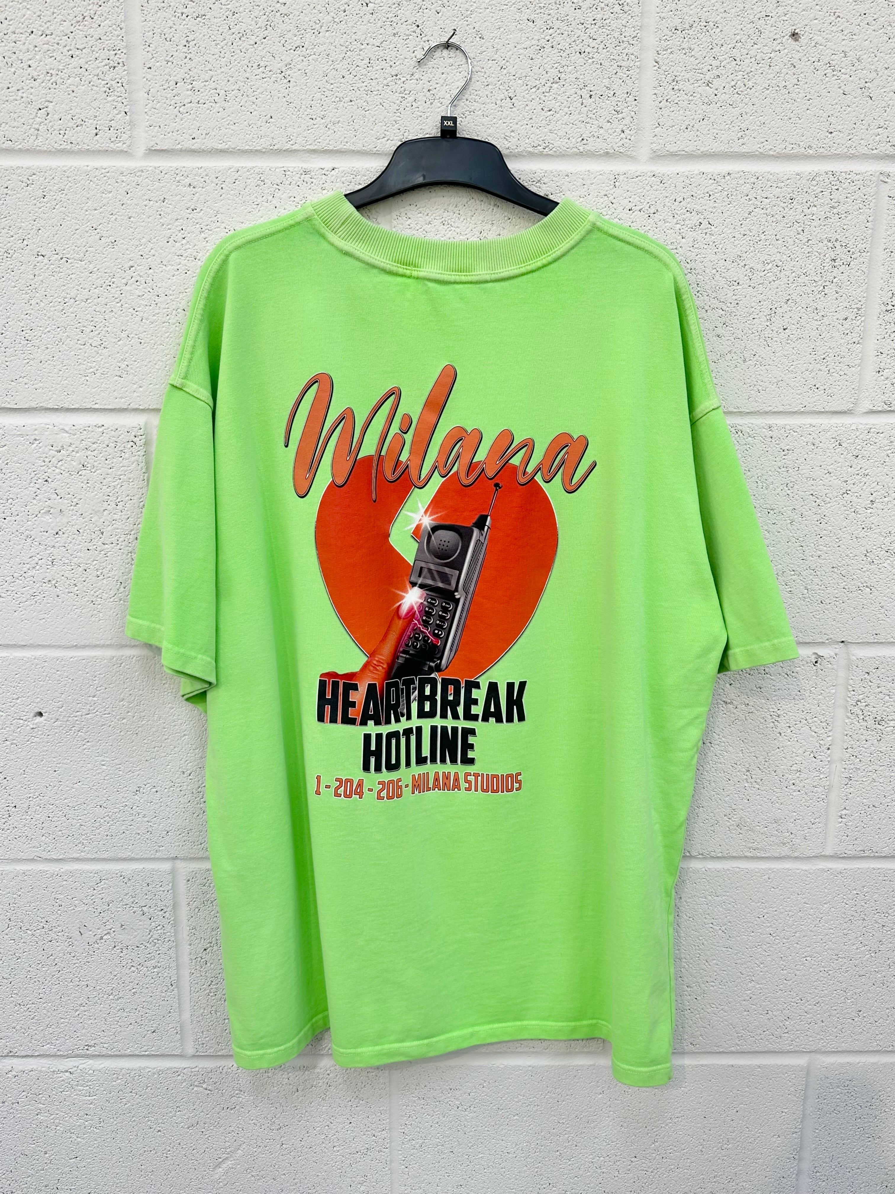 #T24 Washed Neon Green Hotline Heavyweight T-shirt.