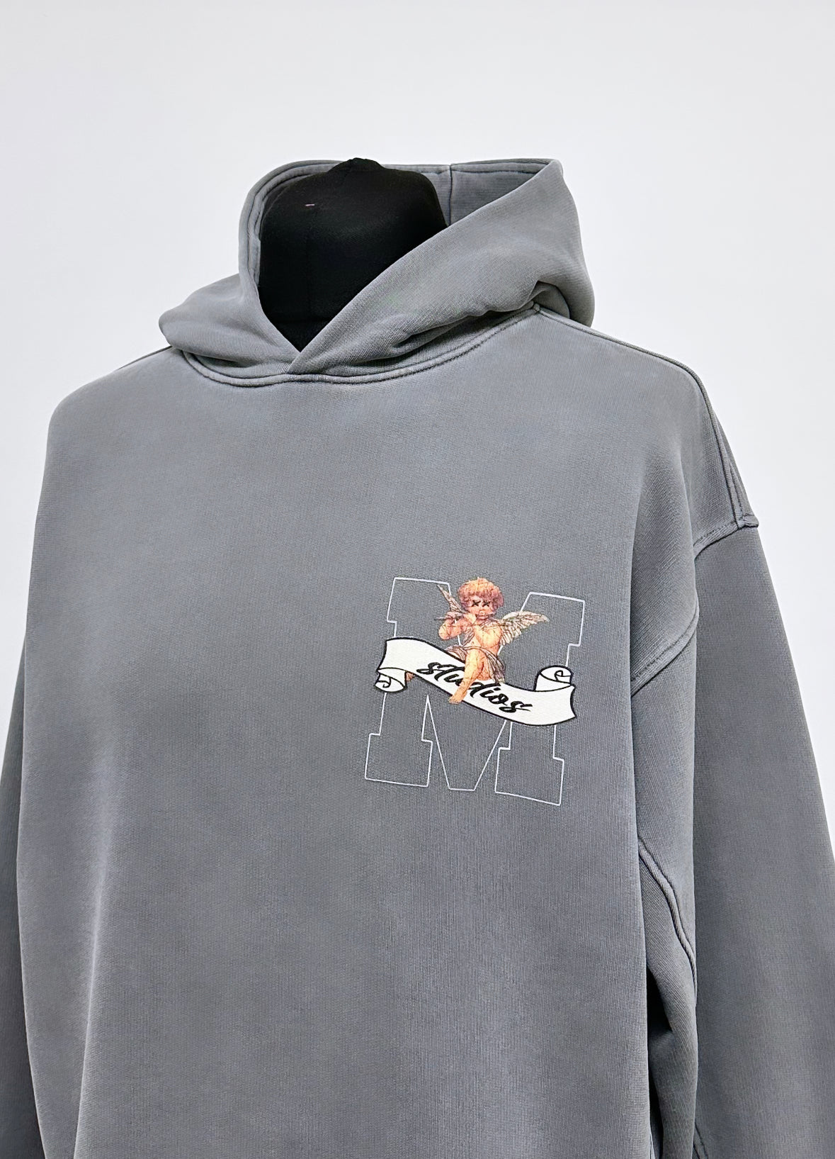 Washed Charcoal Heavyweight Graphic Hoodie.
