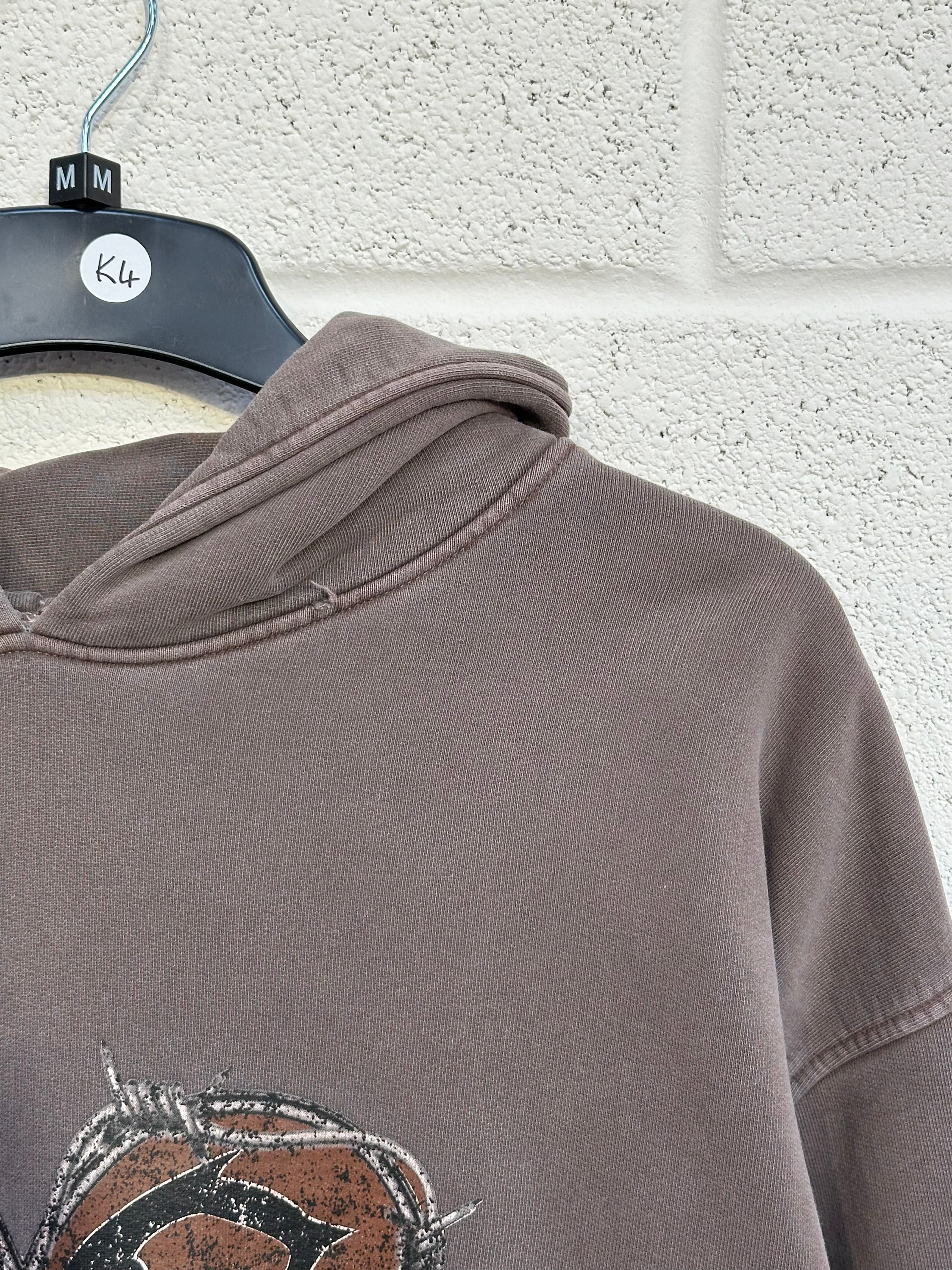 #K8 Washed Brown Graphic Heavyweight Hoodie.