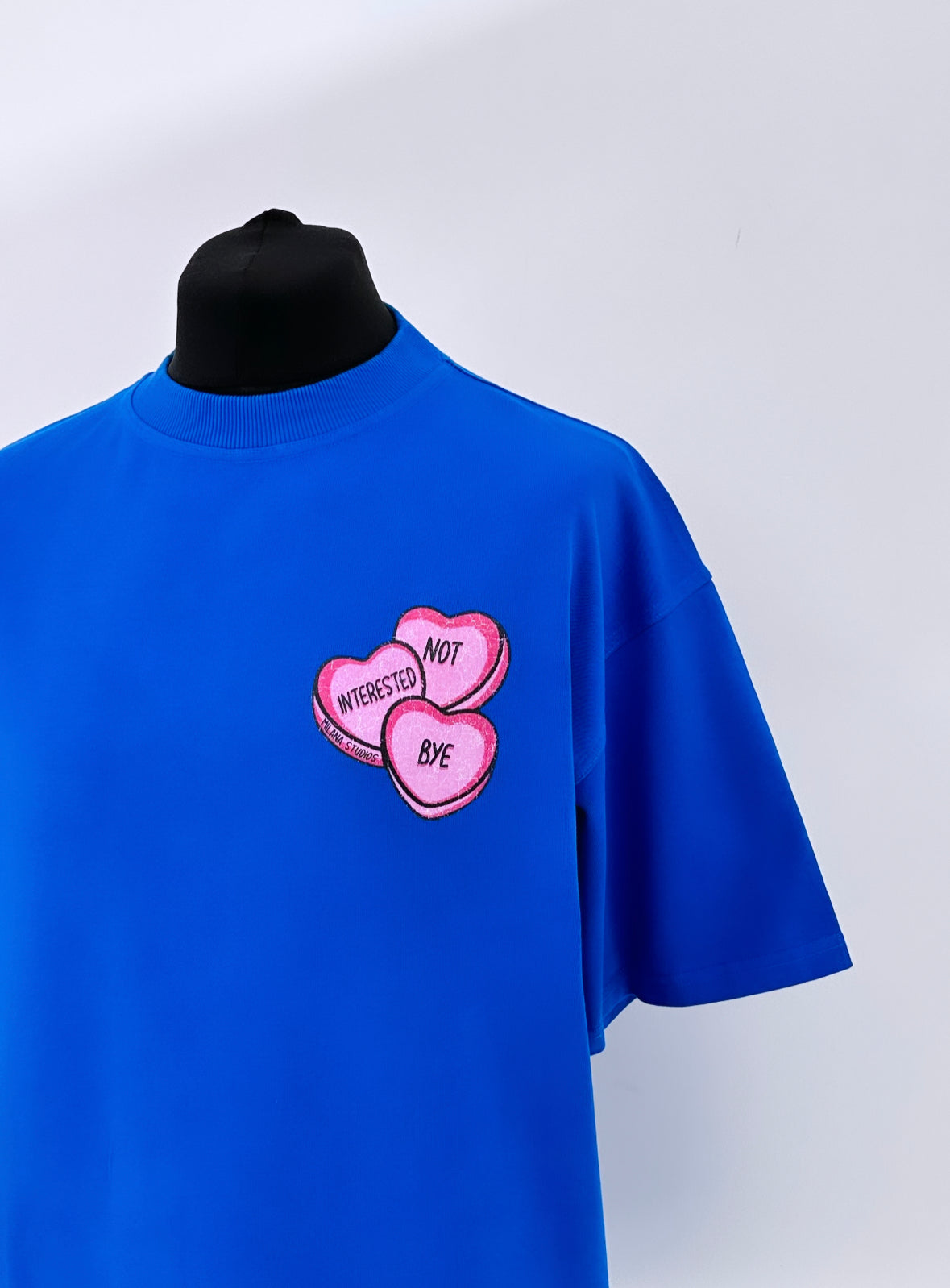 Cobalt Blue Heavyweight Hearts T-shirt.