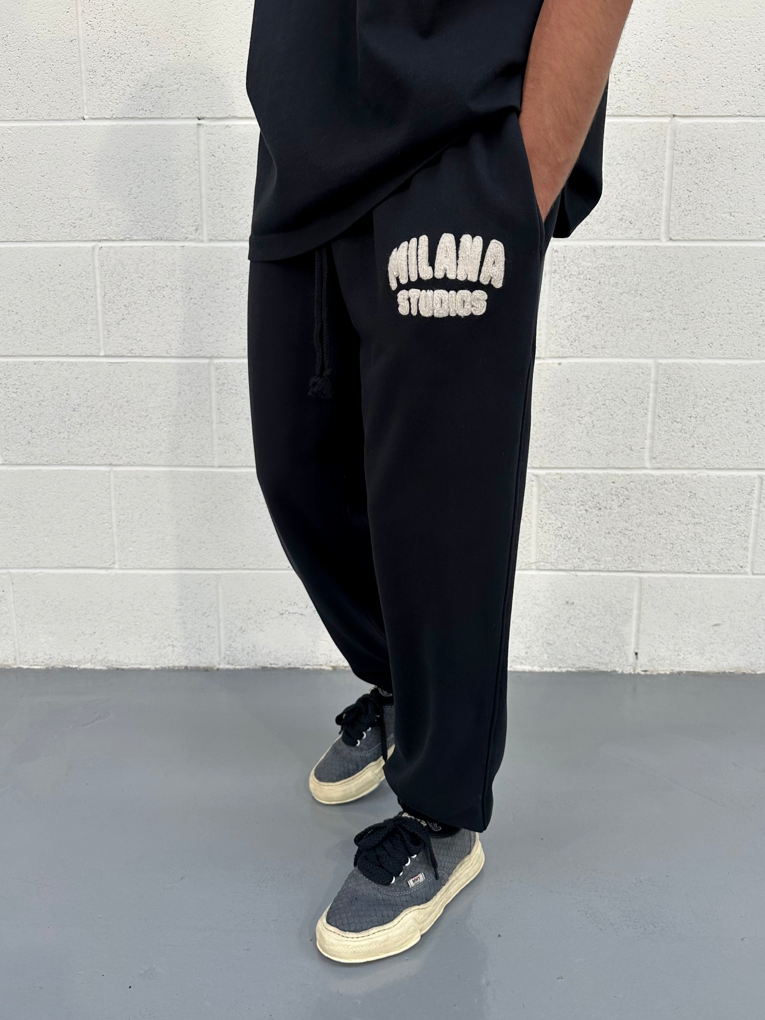 Black Teddy Cuff Sweatpants.