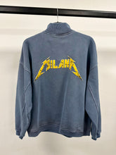 Load image into Gallery viewer, Washed Blue Milana Heavyweight Graphic Half Zip.
