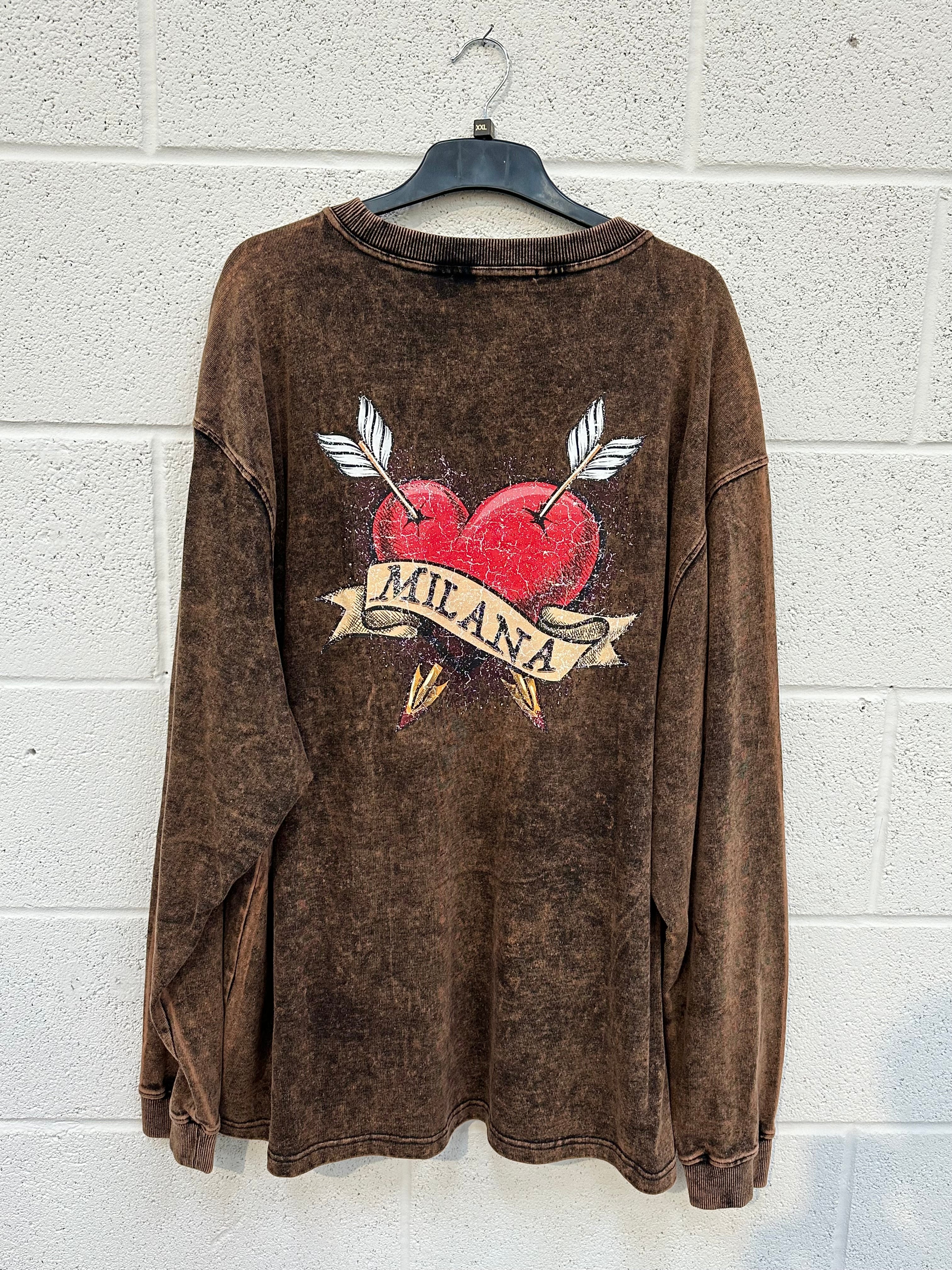 #BB20 Burn Out Hearts Heavyweight Long Sleeve.