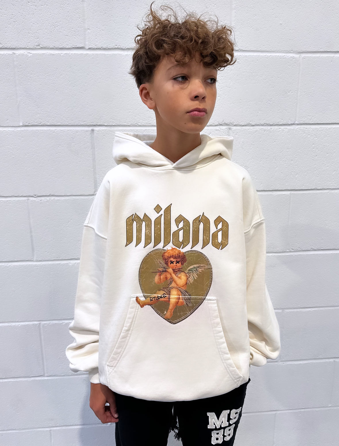 Cream Cherub Kids Hoodie.