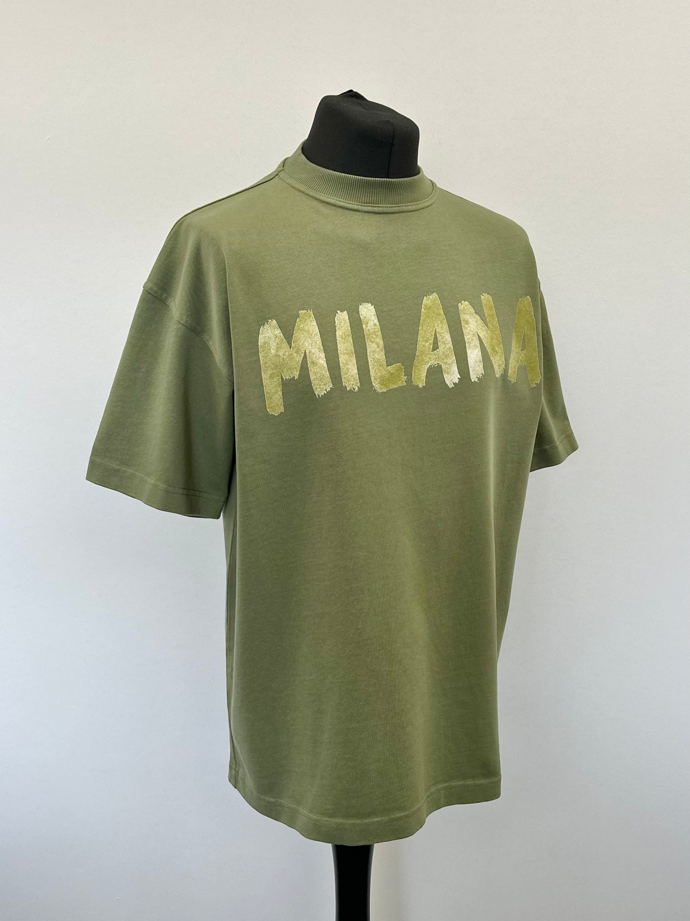 Military Green Paint Heavyweight T-shirt.