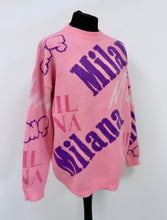 Load image into Gallery viewer, Pink All Over Heavyweight Knit Sweatshirt