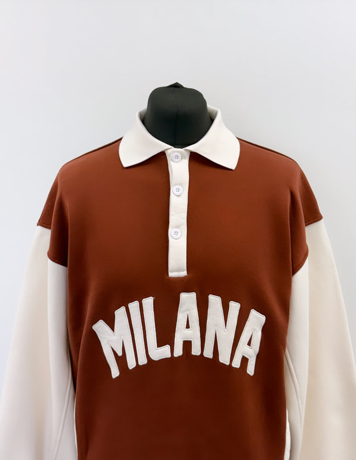 Burgundy Milana Button Heavyweight Polo Sweat.