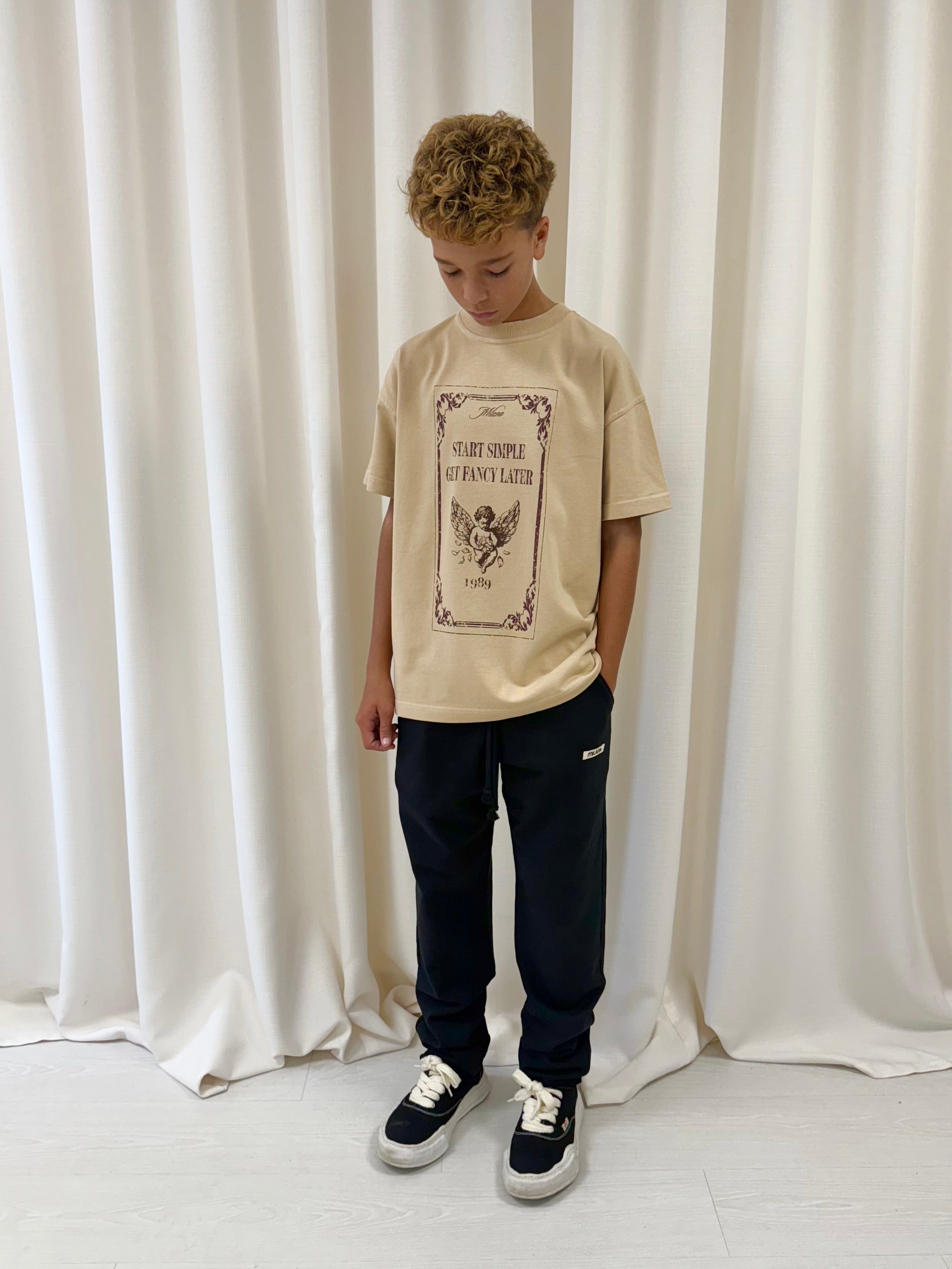 Rum & Raisin Cherub Stamp Kids T-shirt.