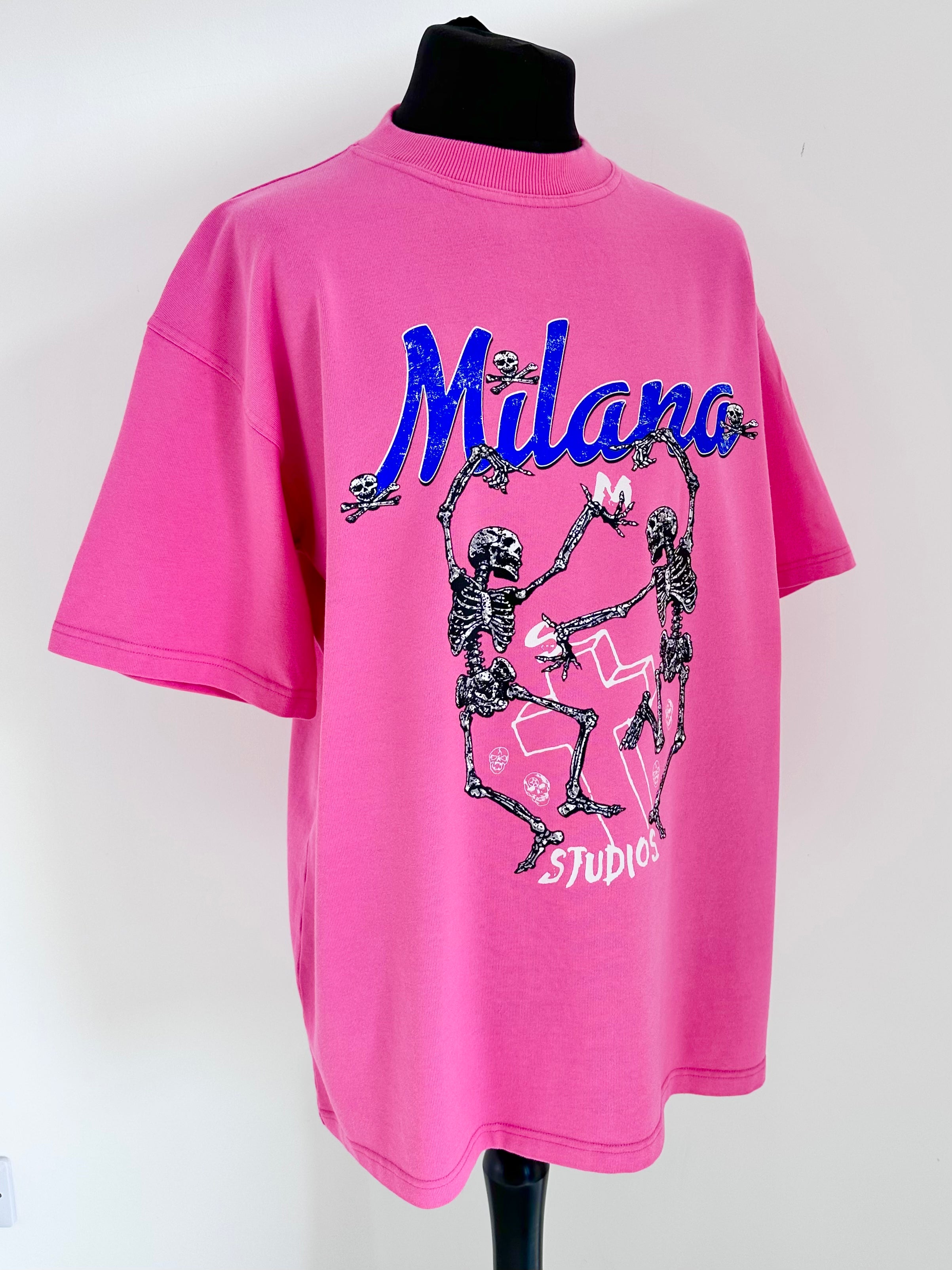 Hot Pink Skeleton Heavyweight T-shirt.