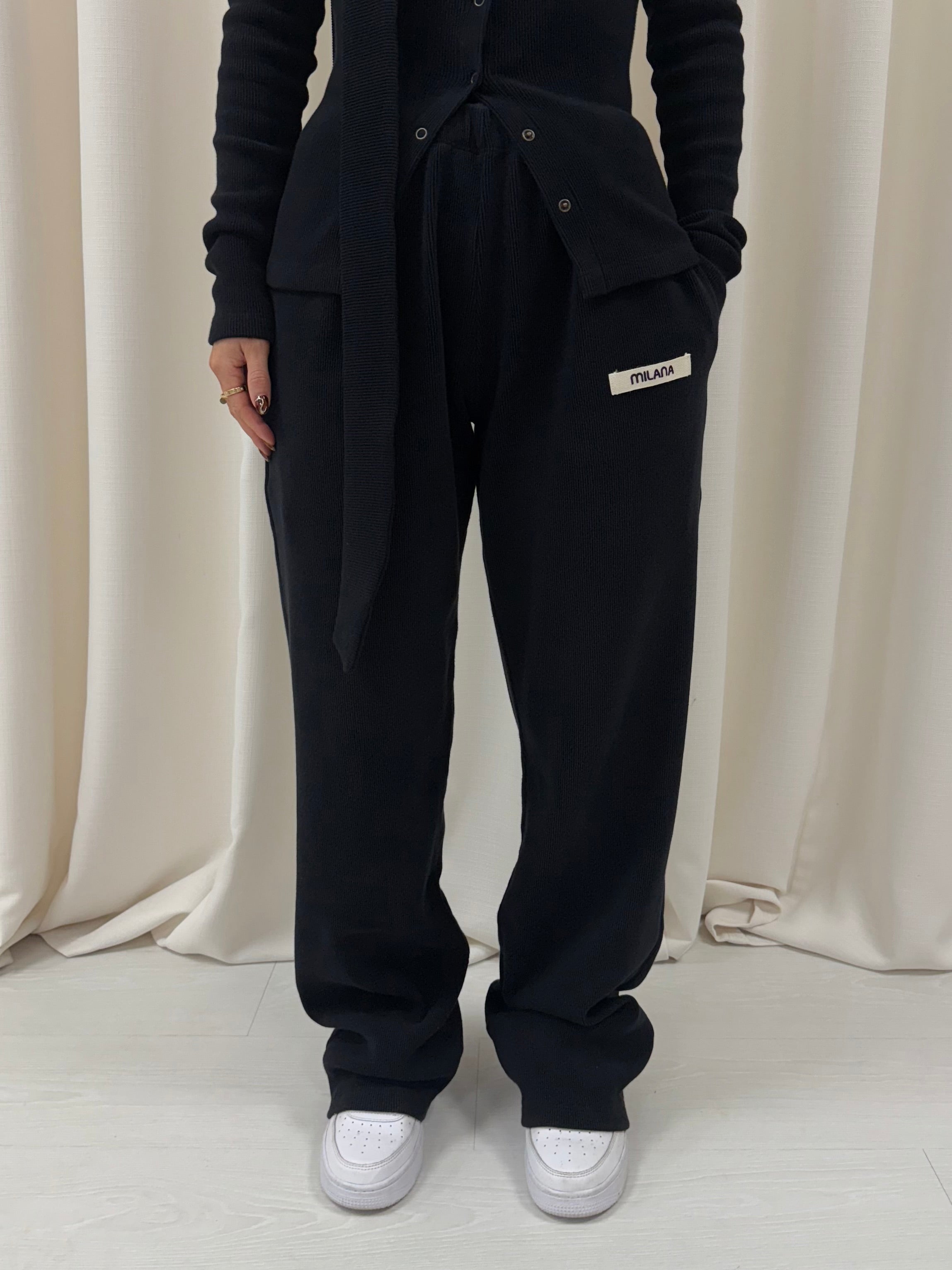 Black Core Soft Rib Sweatpants.