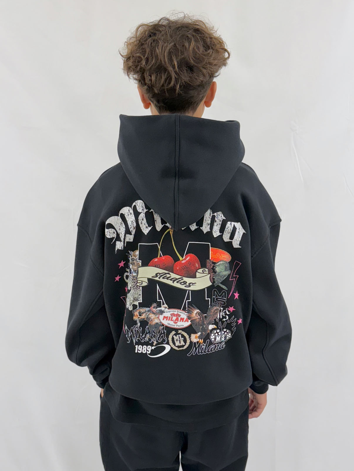 Black Milana History Kids Hoodie.