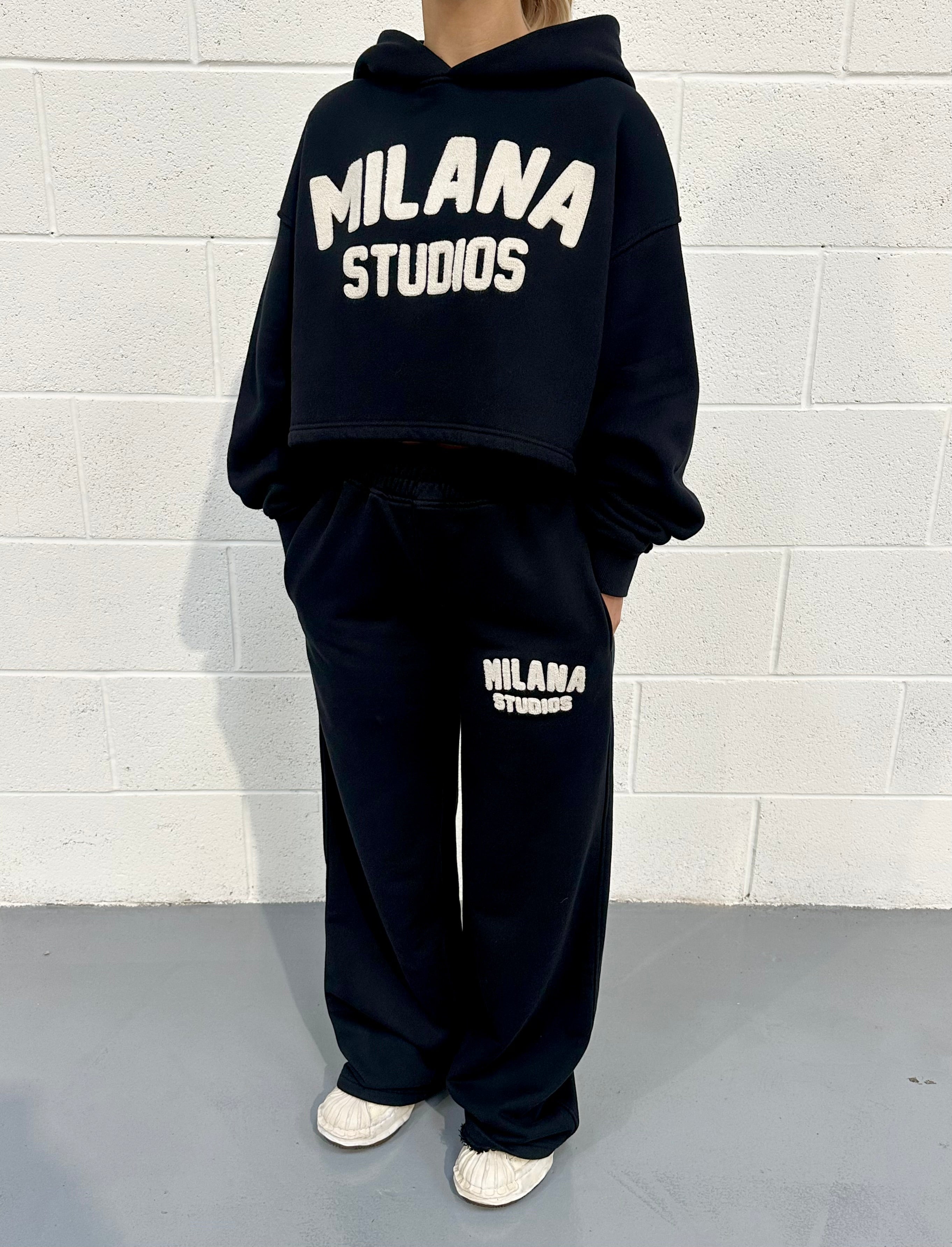 Black Teddy Wide Sweatpants.