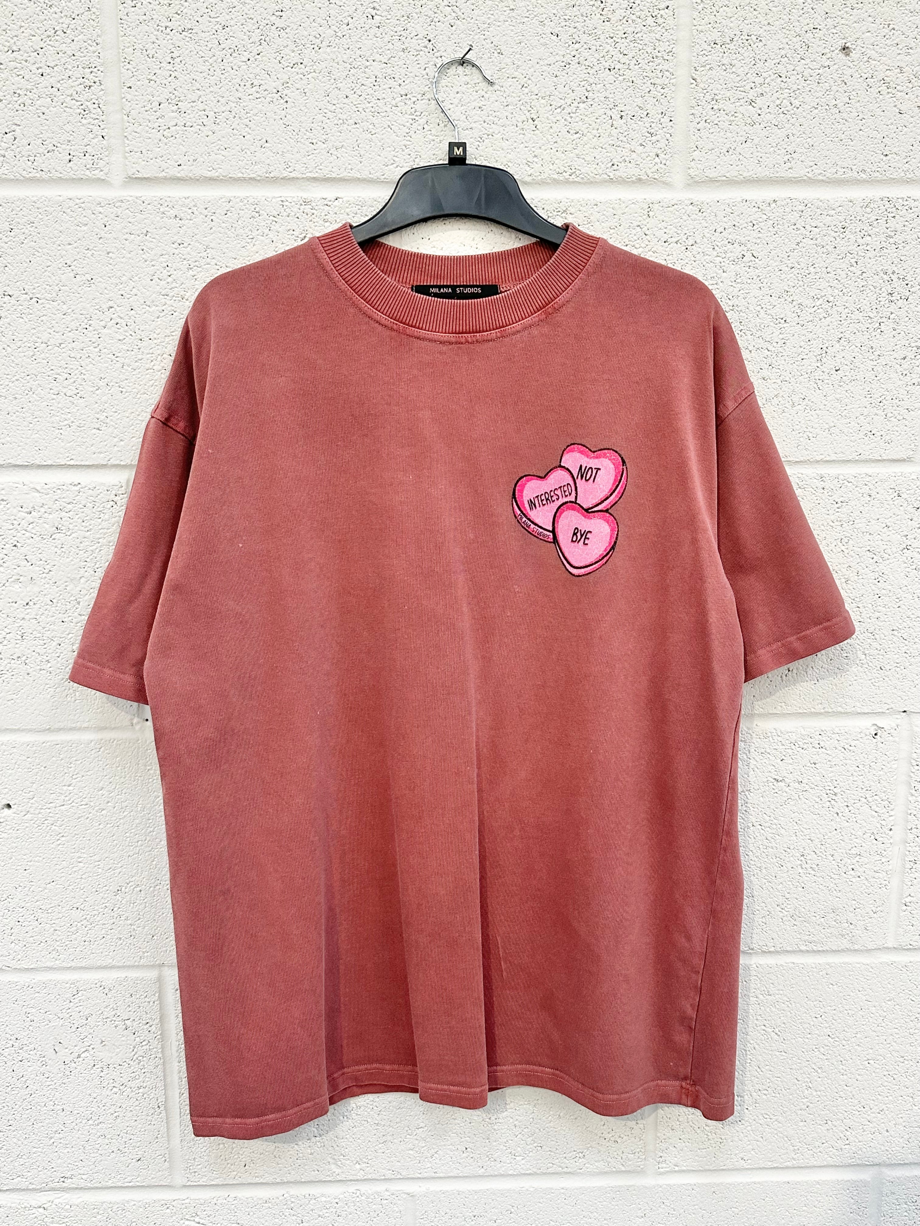 #AA12 Washed Burgundy Cherub Heavyweight T-shirt.