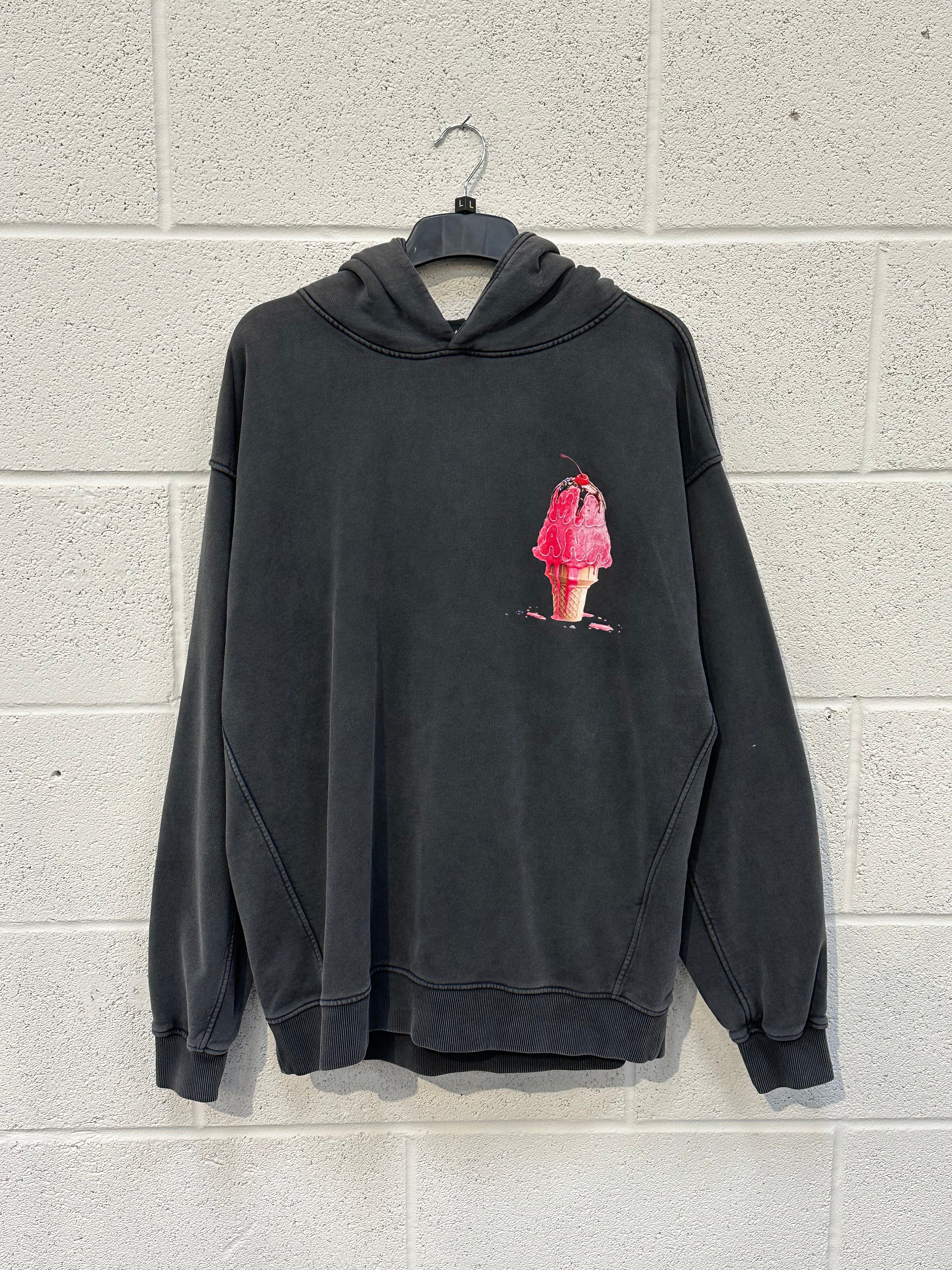 #CC70 Washed Black Ice Cream Heavyweight Hoodie.