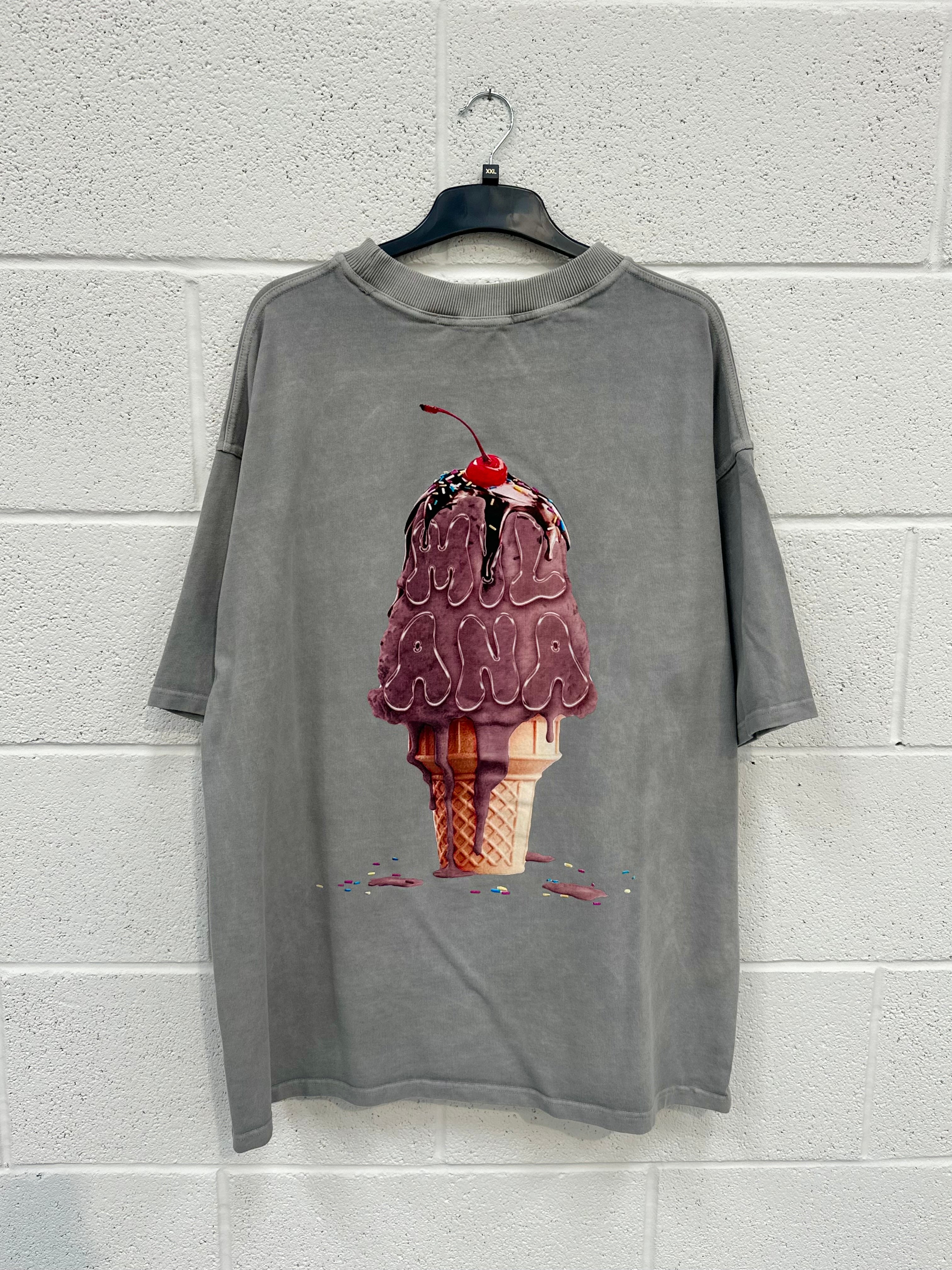 #N27 Washed Grey Ice Cream Heavyweight T-shirt.