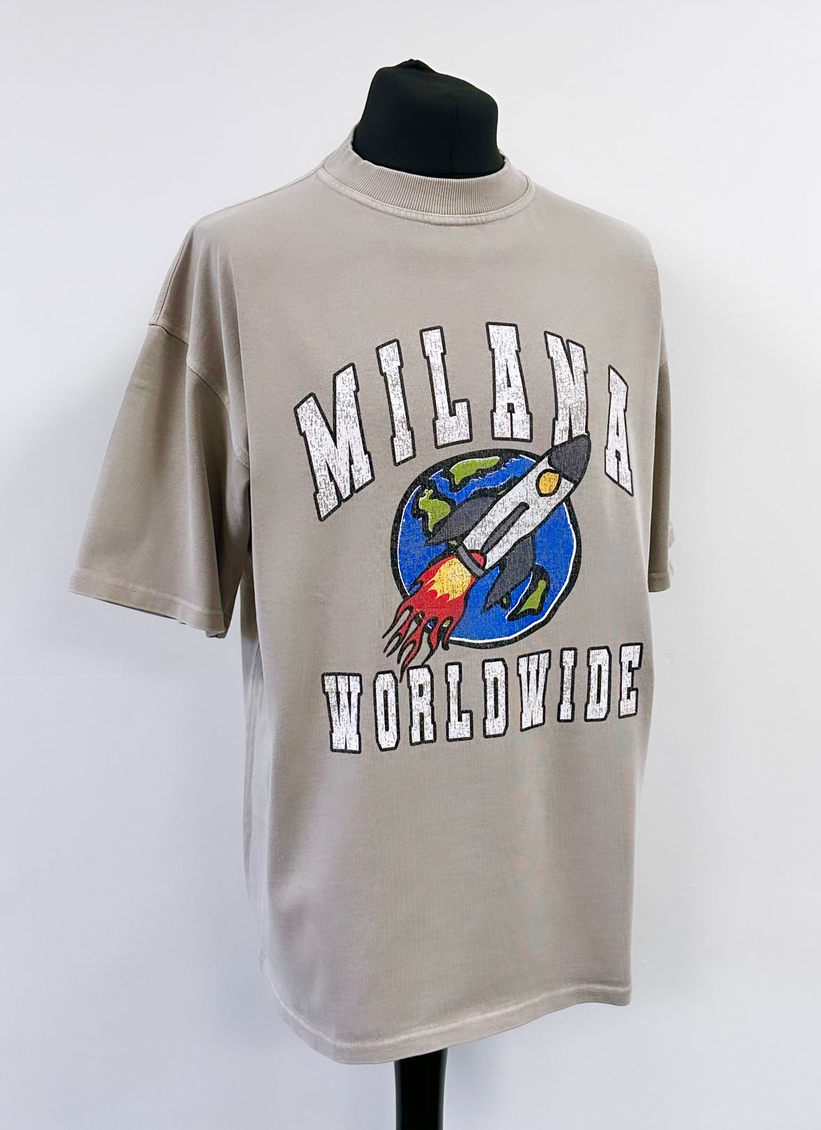 Washed Taupe Worldwide Heavyweight T-shirt.