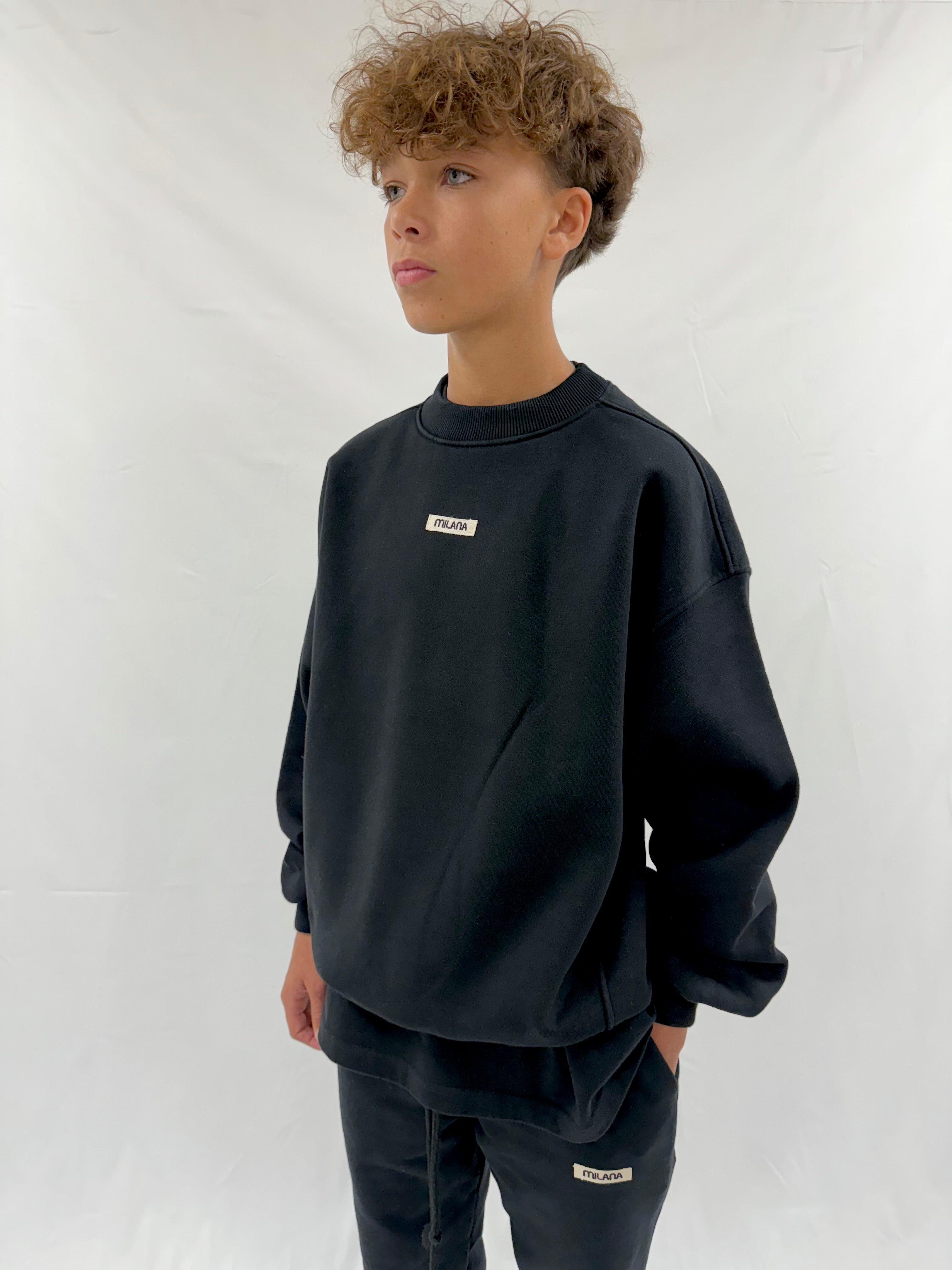 Black Core Kids Sweatshirt.