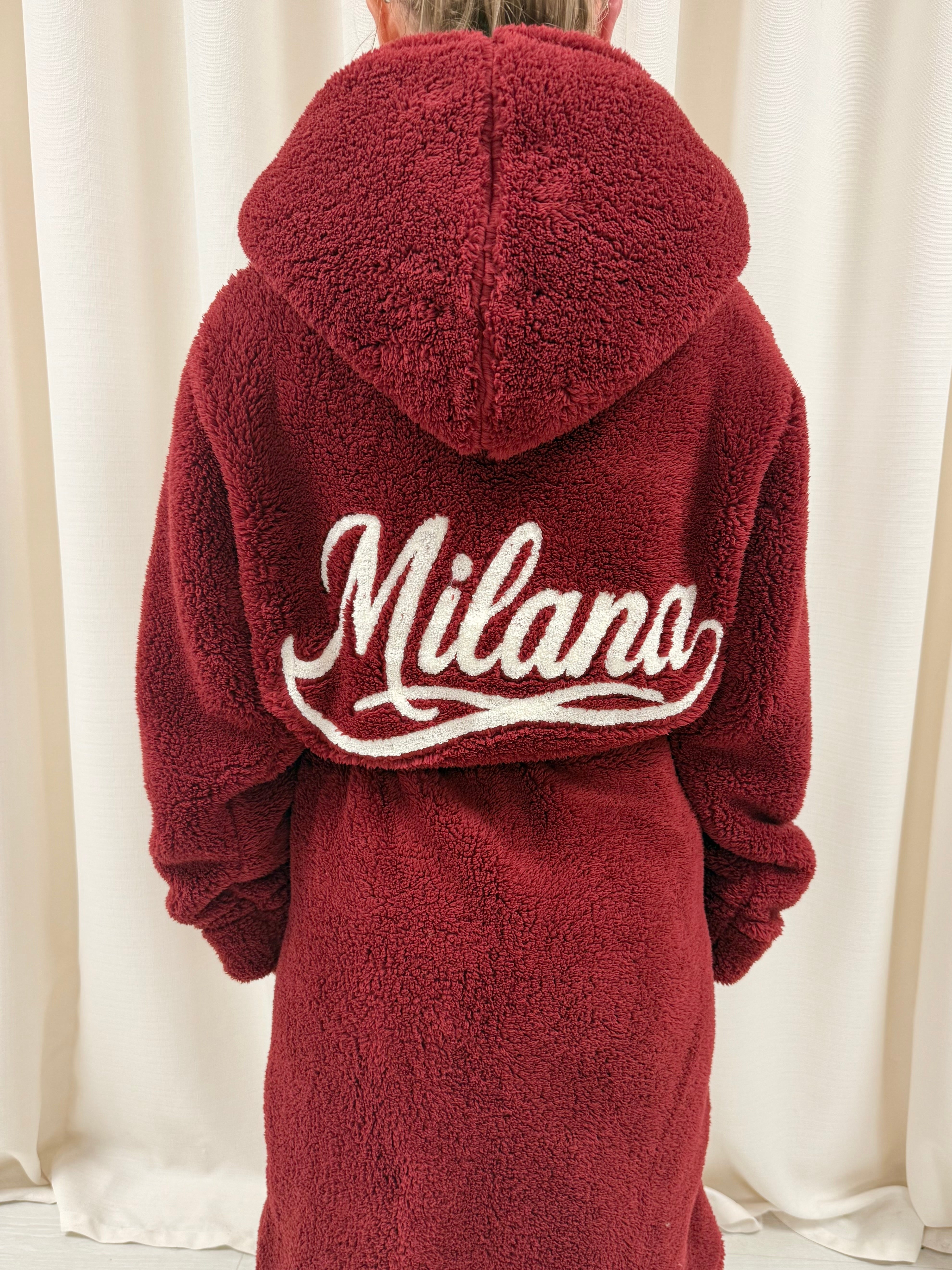 Burgundy Milana Dressing Gown.