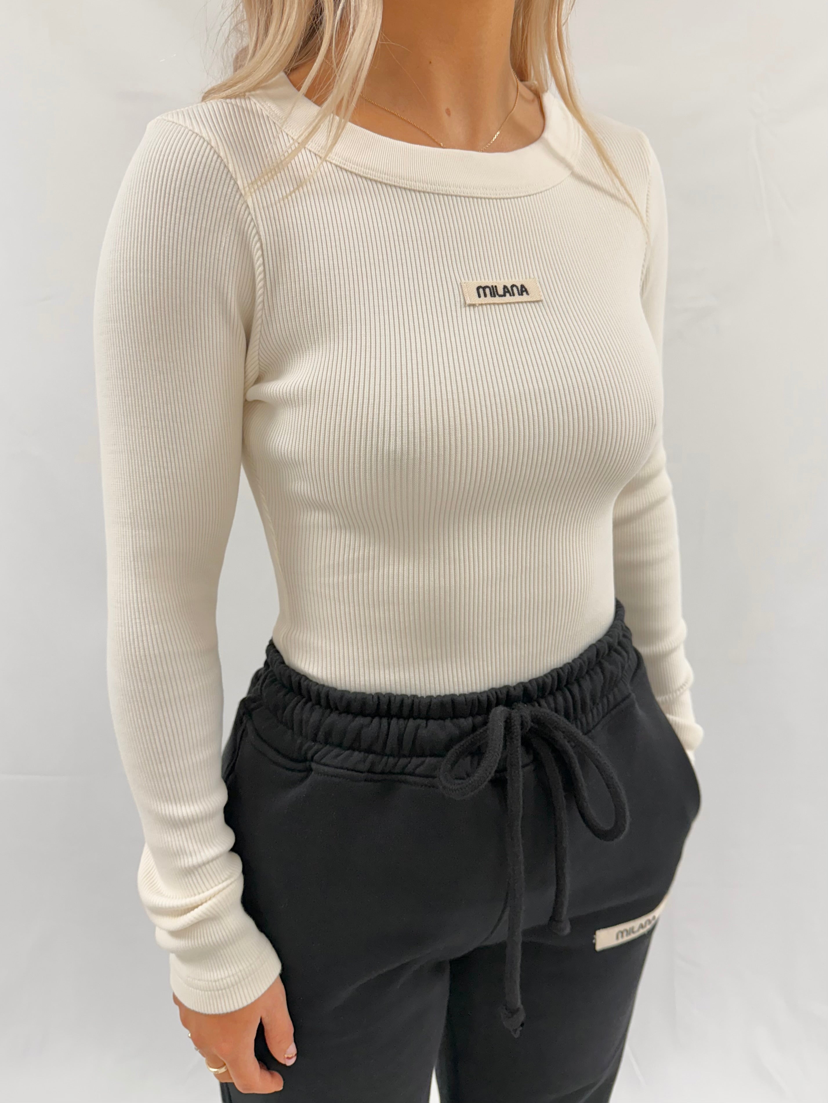 Cream Core Ribbed Long Sleeve.