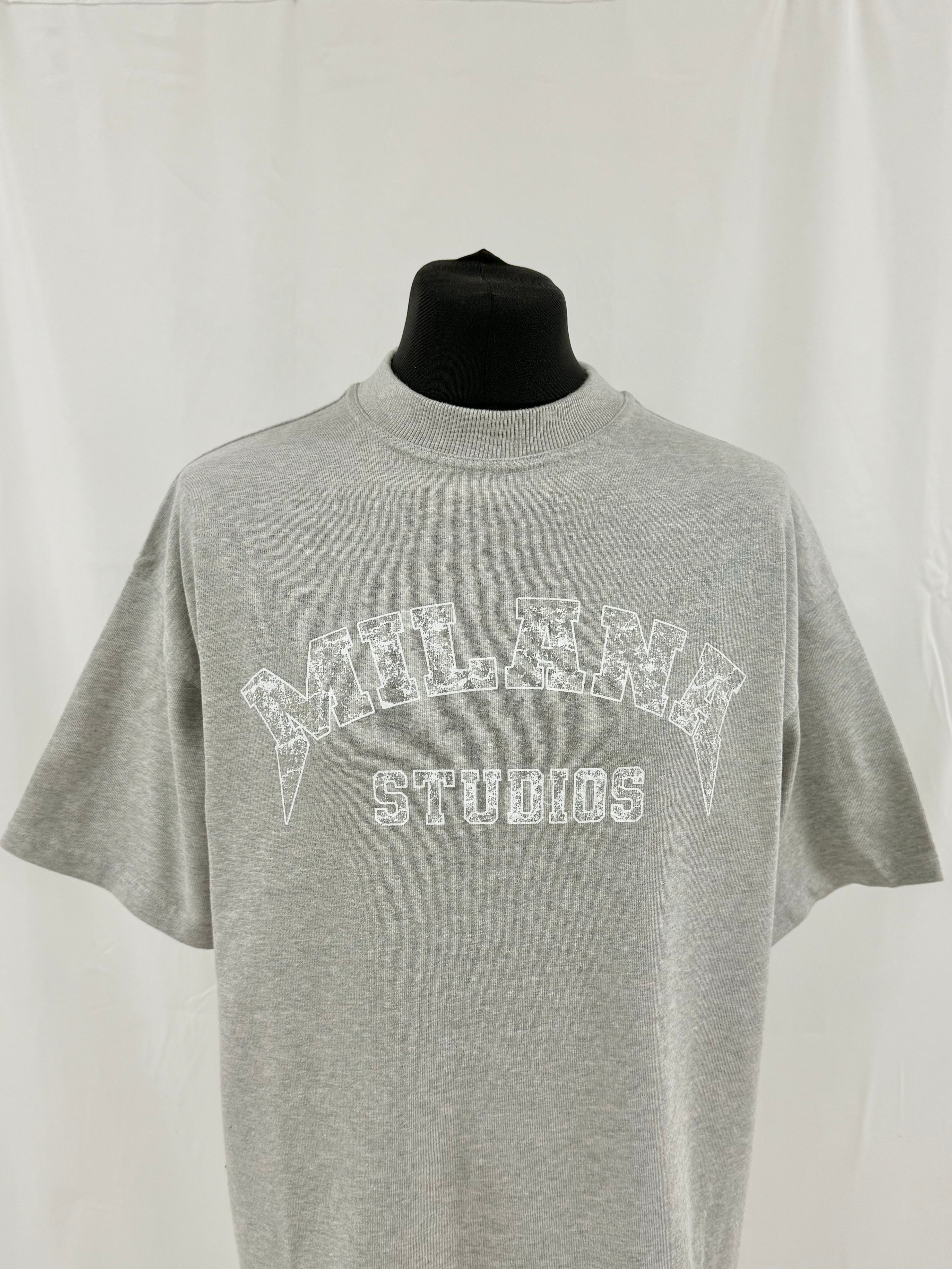 Marl Grey Arched Heavyweight T-shirt.