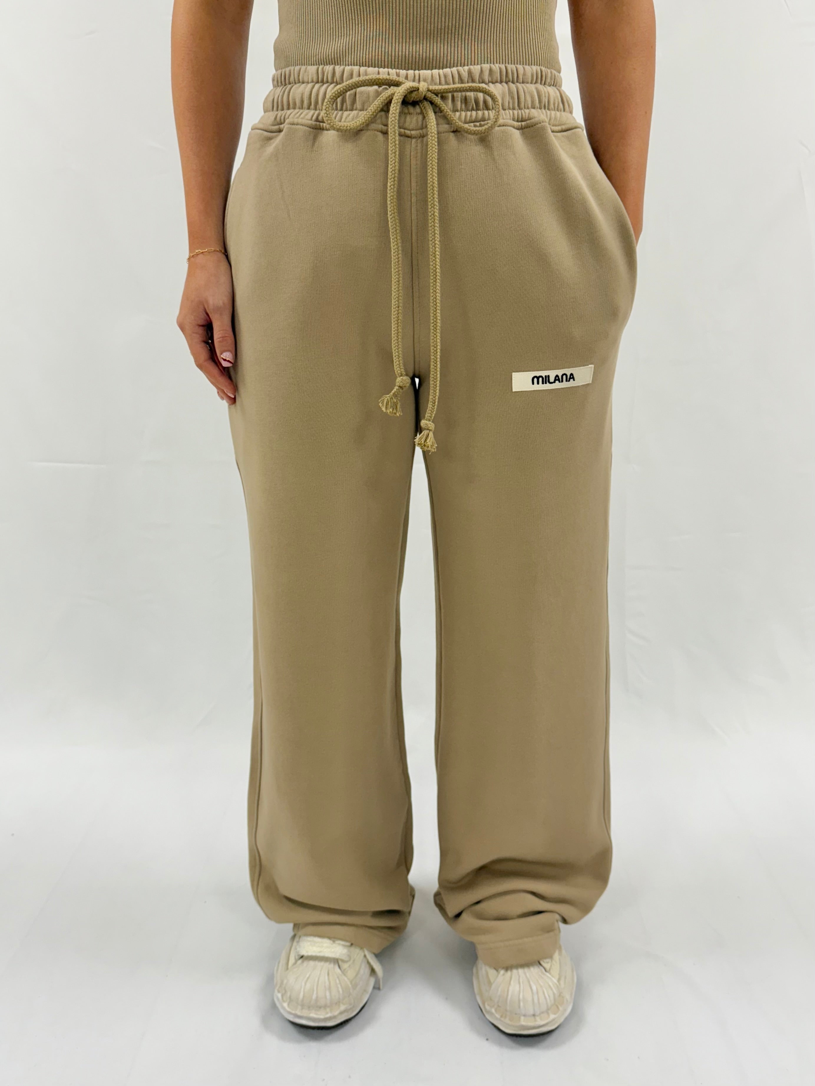 Khaki Brown Core Wide Sweatpants.