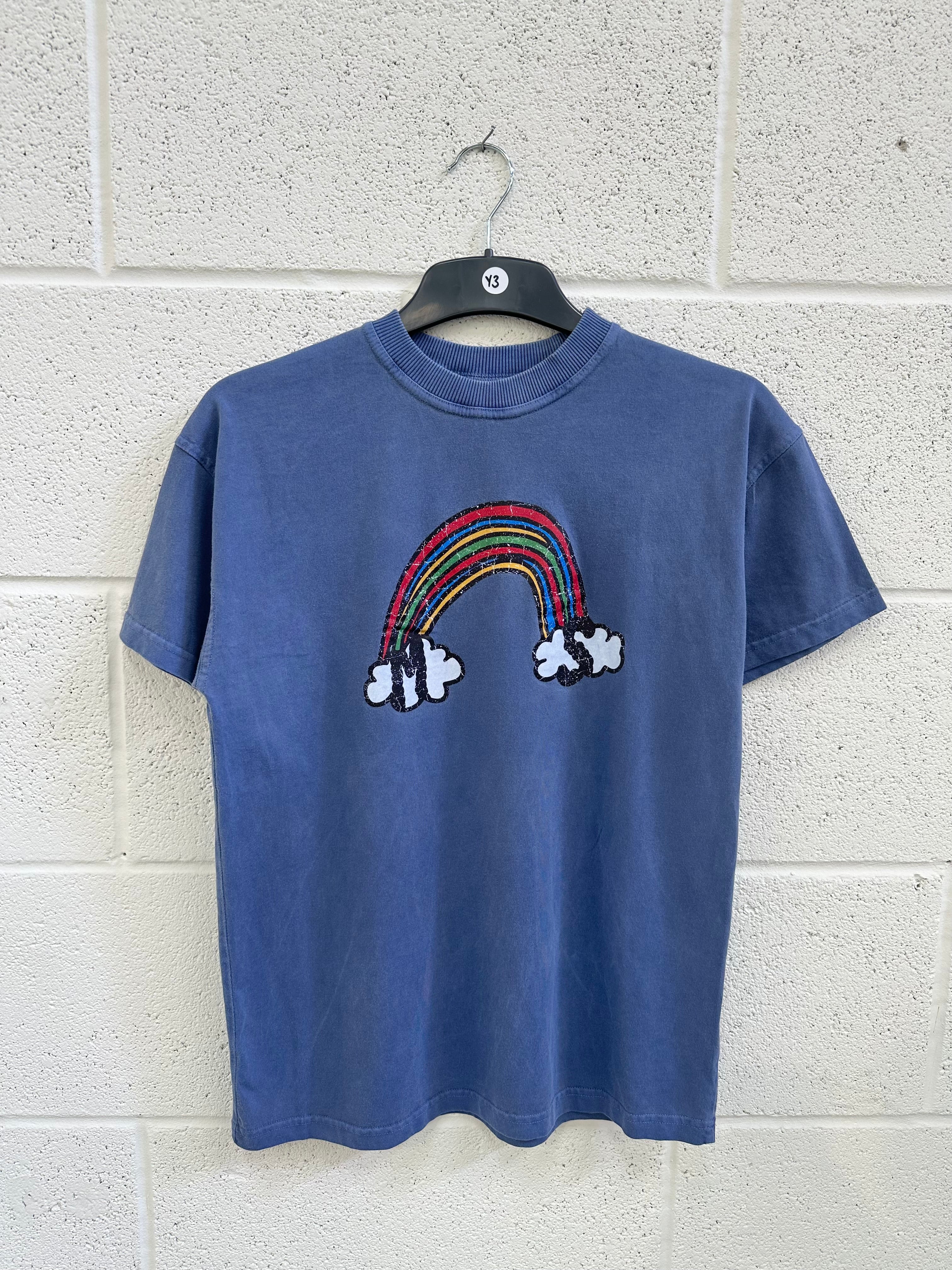 #Y3 Kids Washed Blue Rainbow T-shirt.