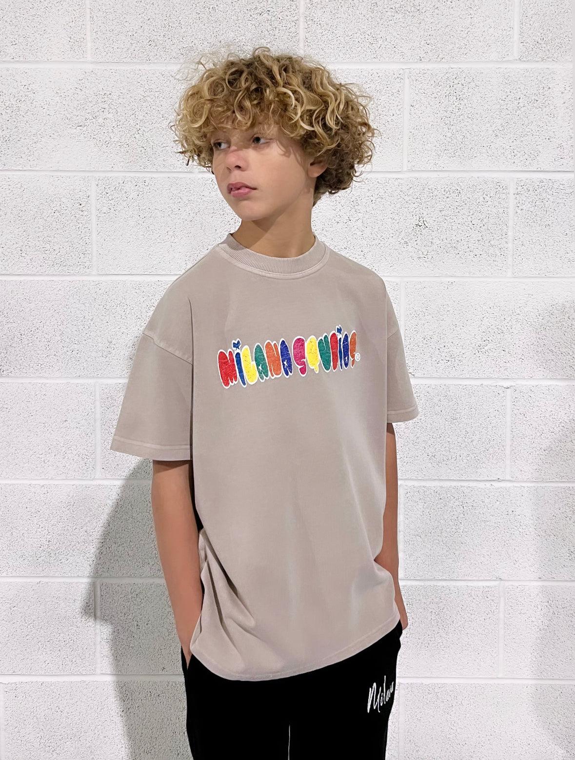 Washed Taupe Bubble Kids T-shirt.