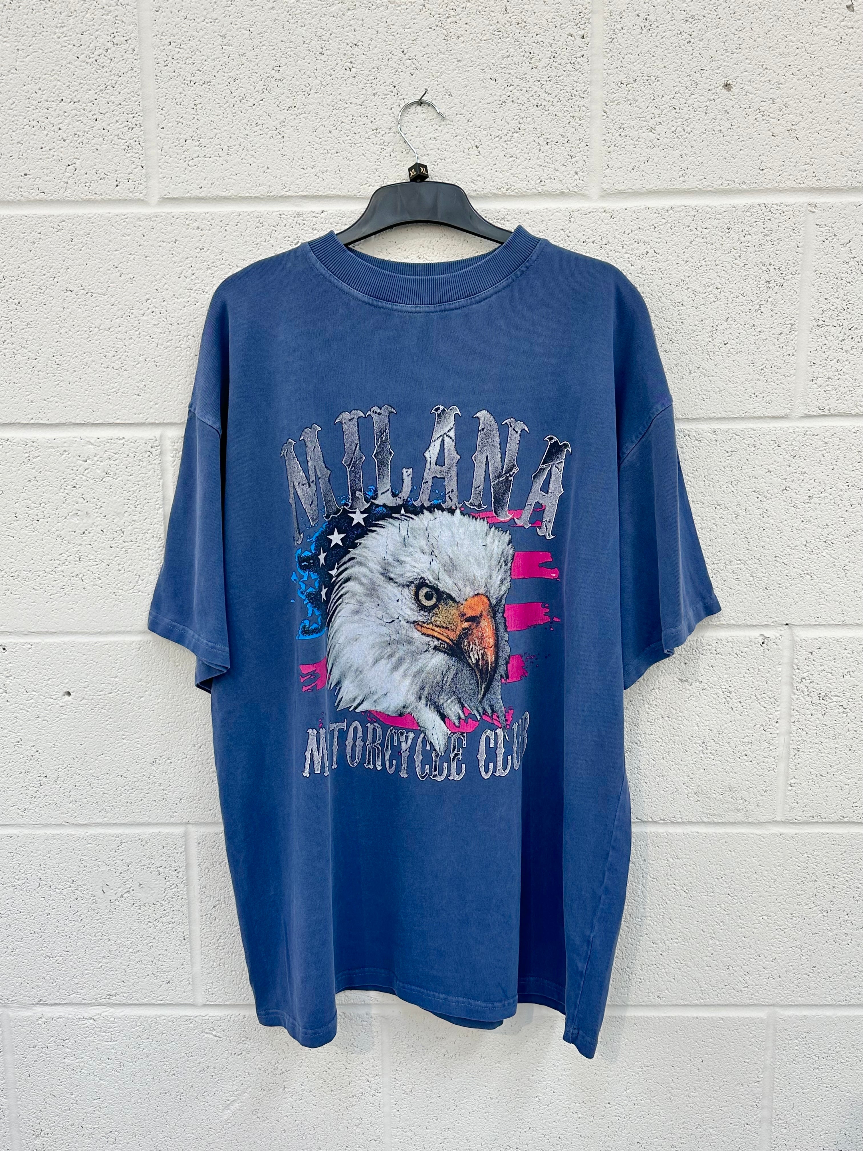 #T2 Washed Navy Eagle Heavyweight T-shirt.