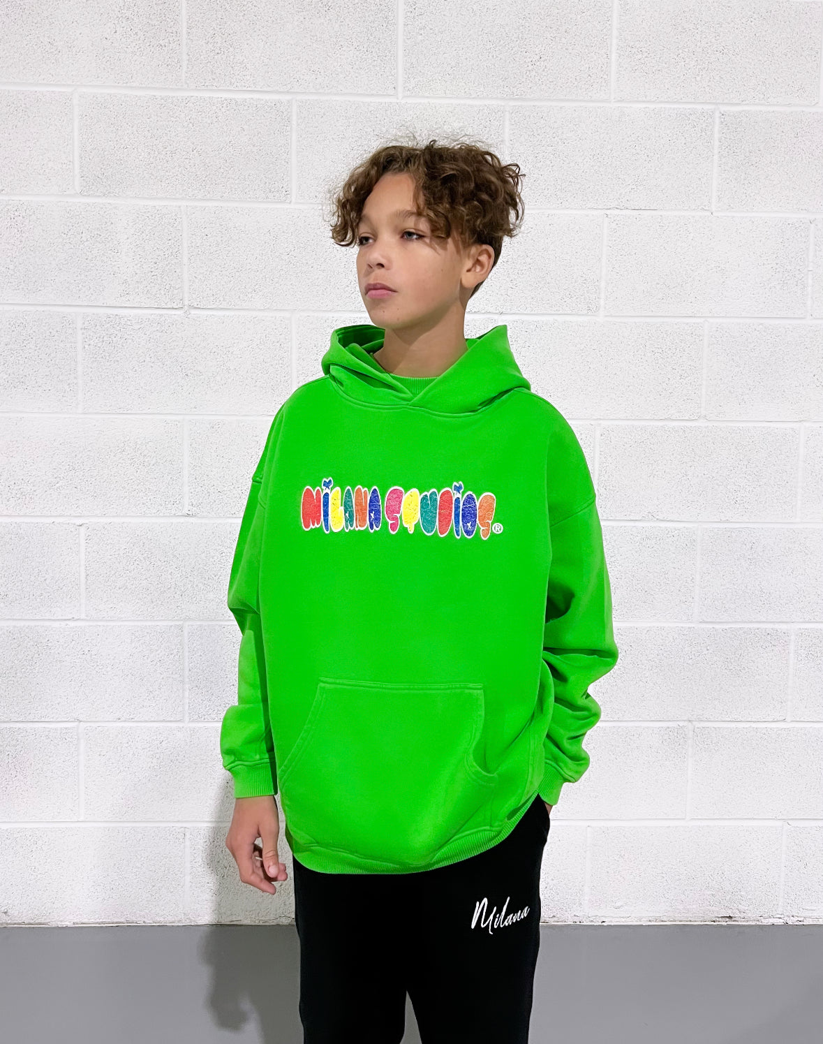 Washed Green Bubble Kids Hoodie.