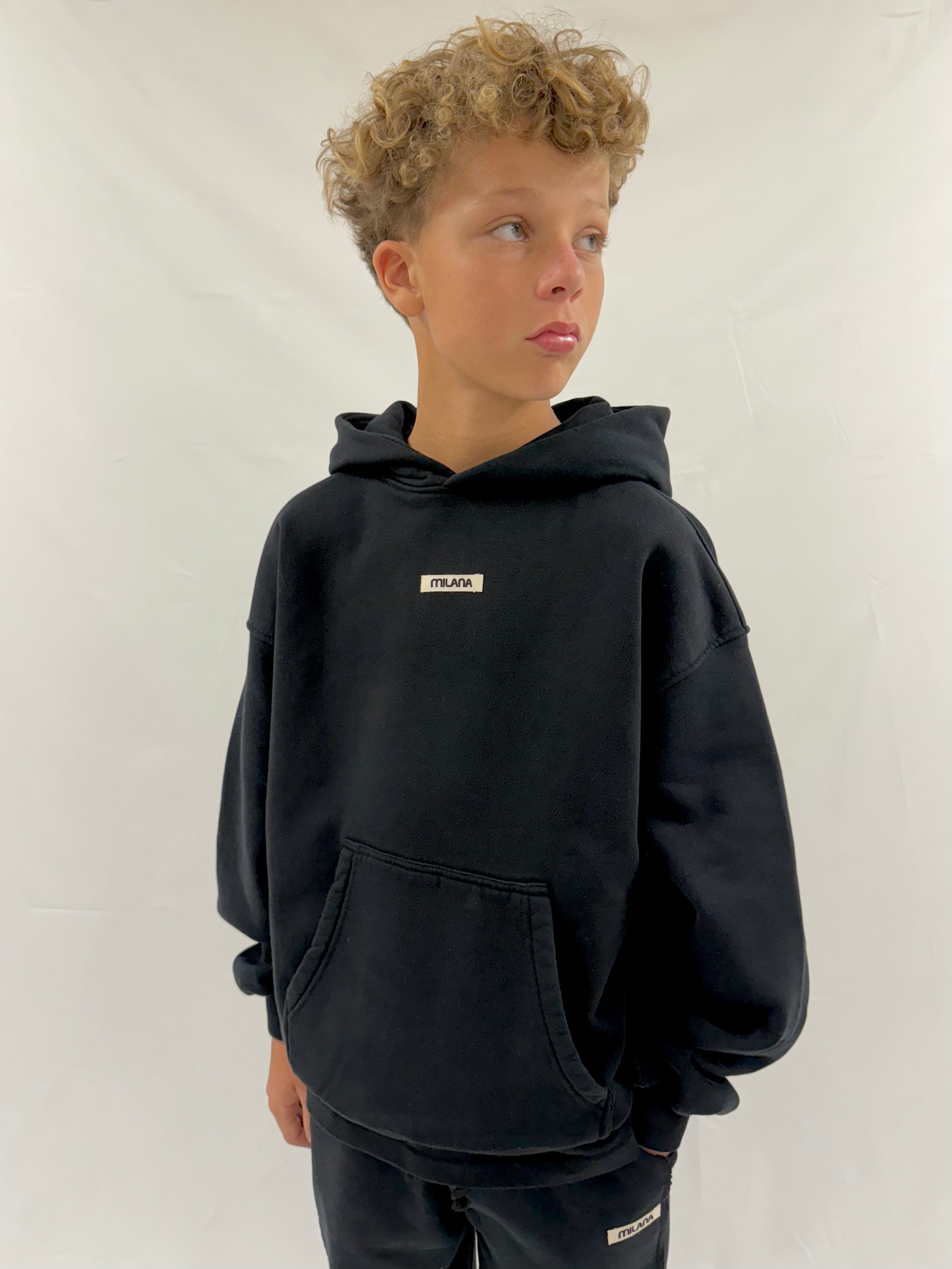 Black Core Kids Hoodie.