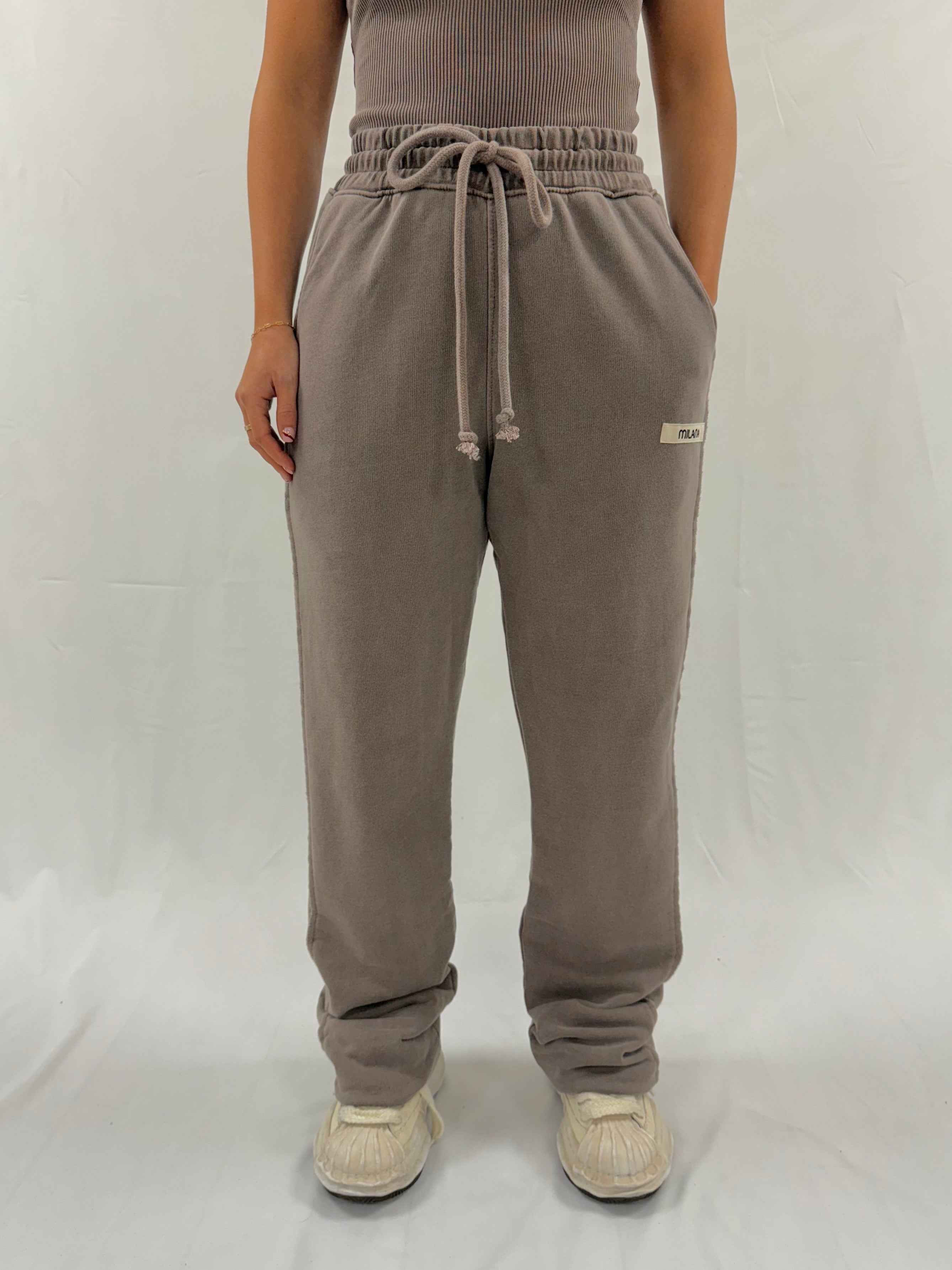 Washed Brown Core Wide Sweatpants.