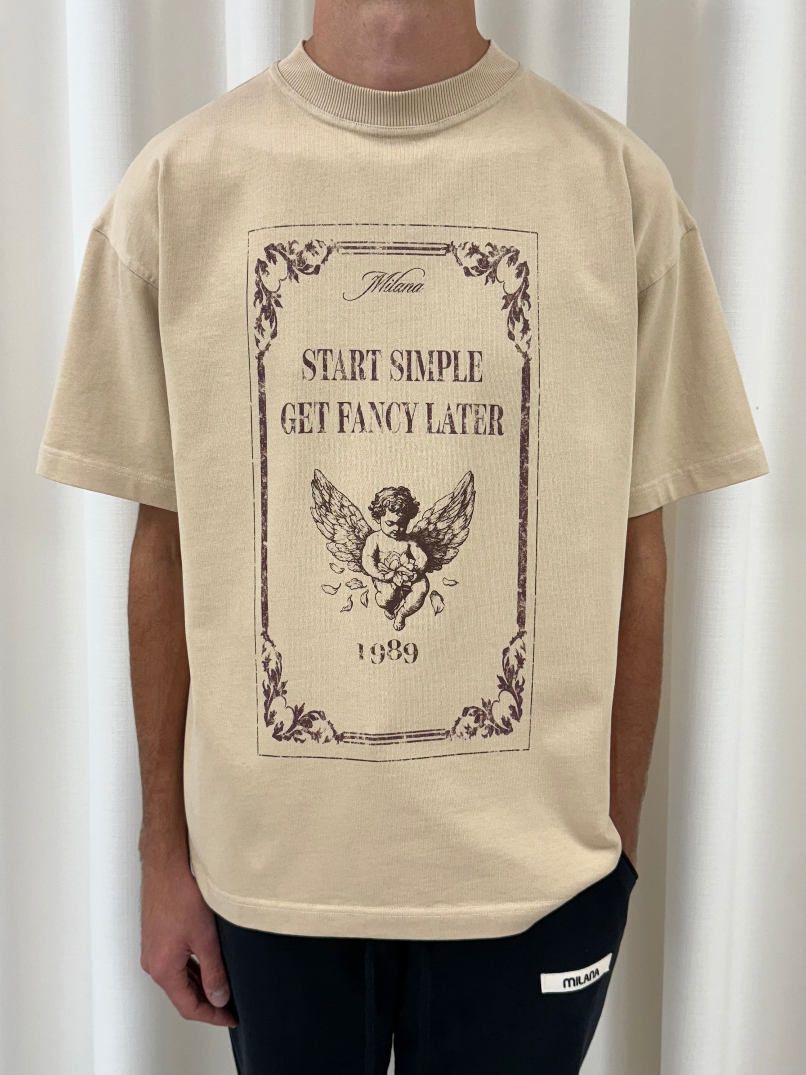 Rum & Raisin Cherub Stamp Heavyweight T-shirt.