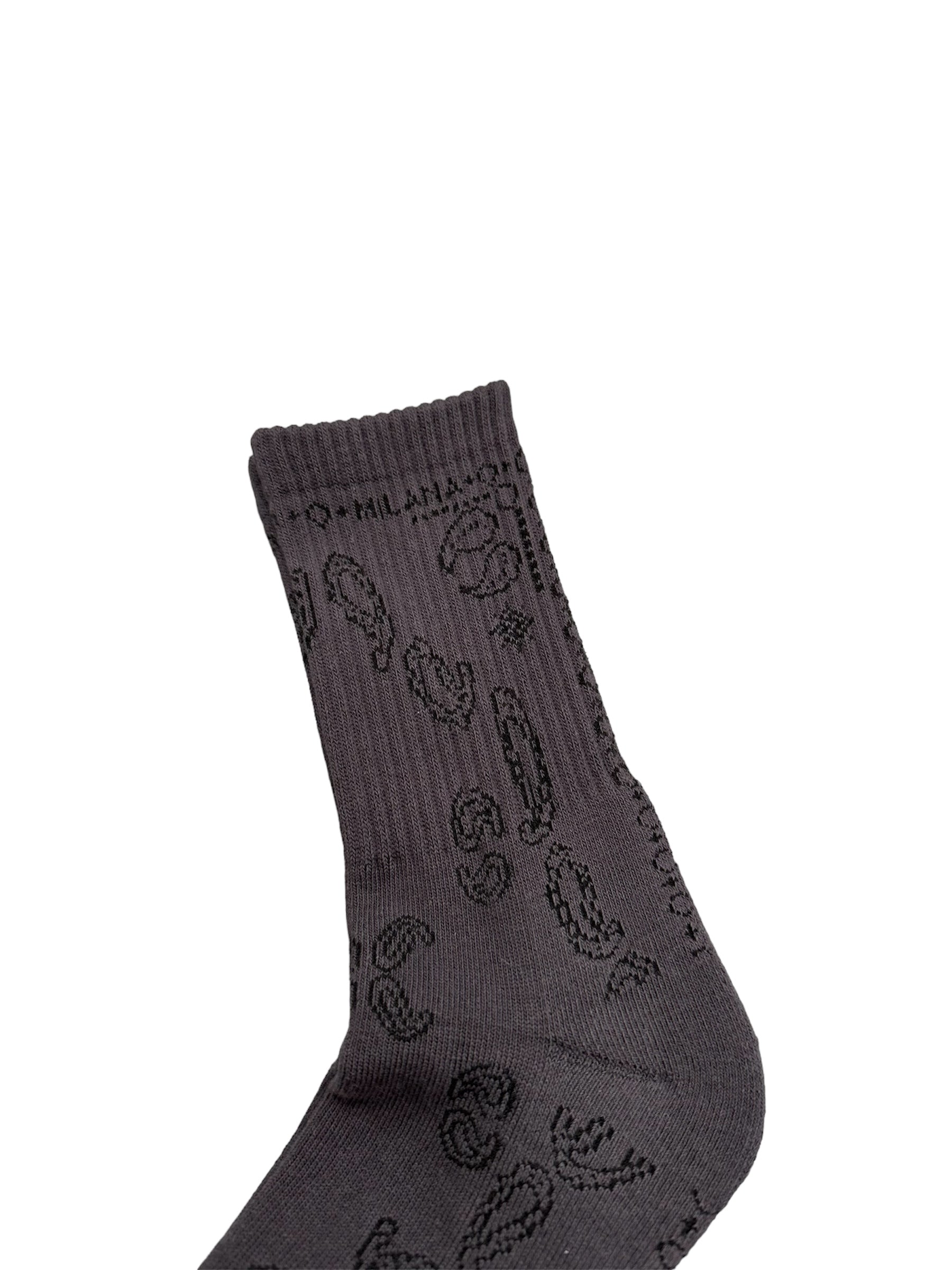 Charcoal Paisley Socks.