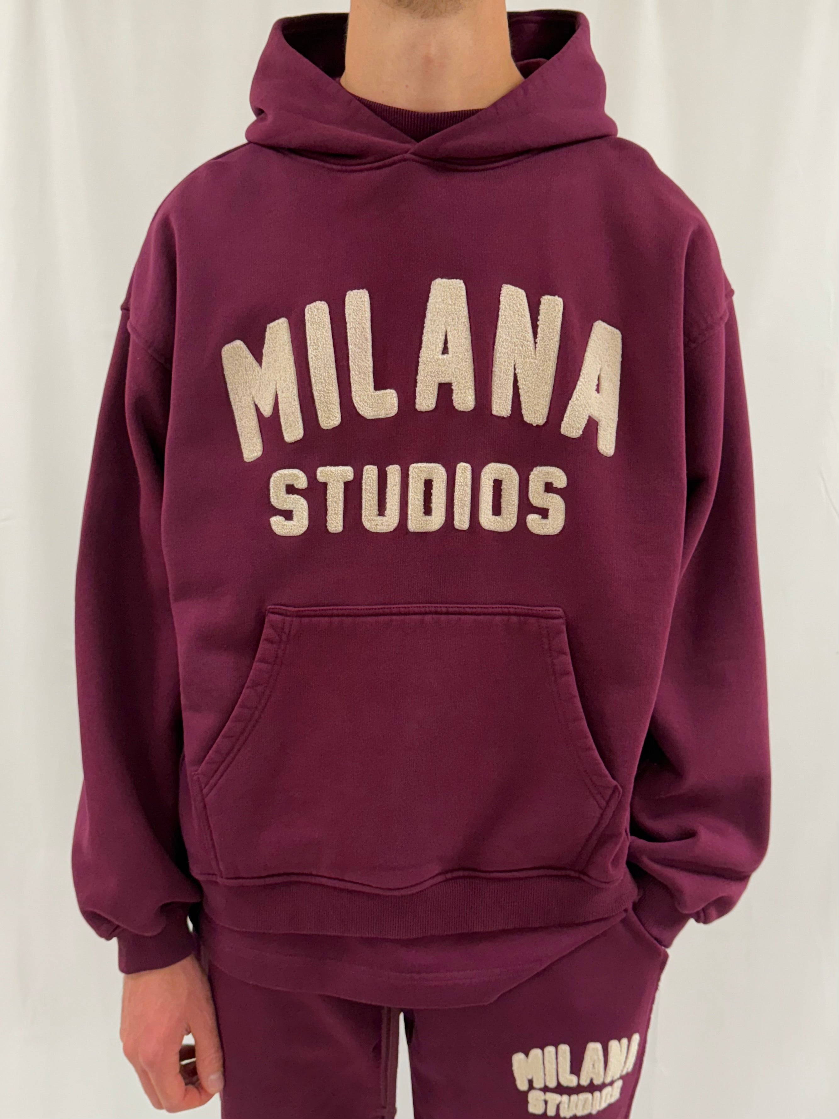 Deep Burgundy Teddy Heavyweight Hoodie.