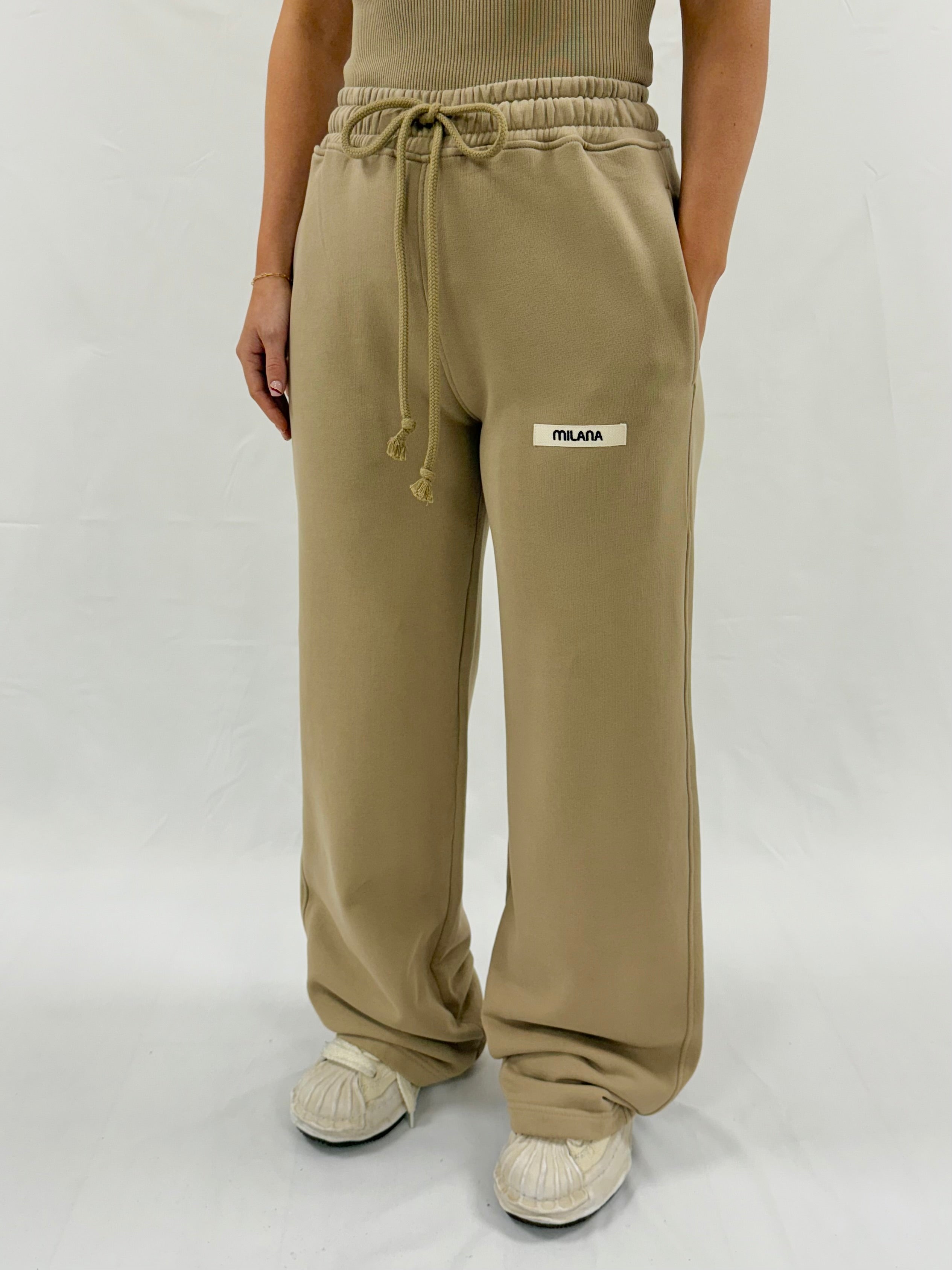 Khaki Brown Core Wide Sweatpants.