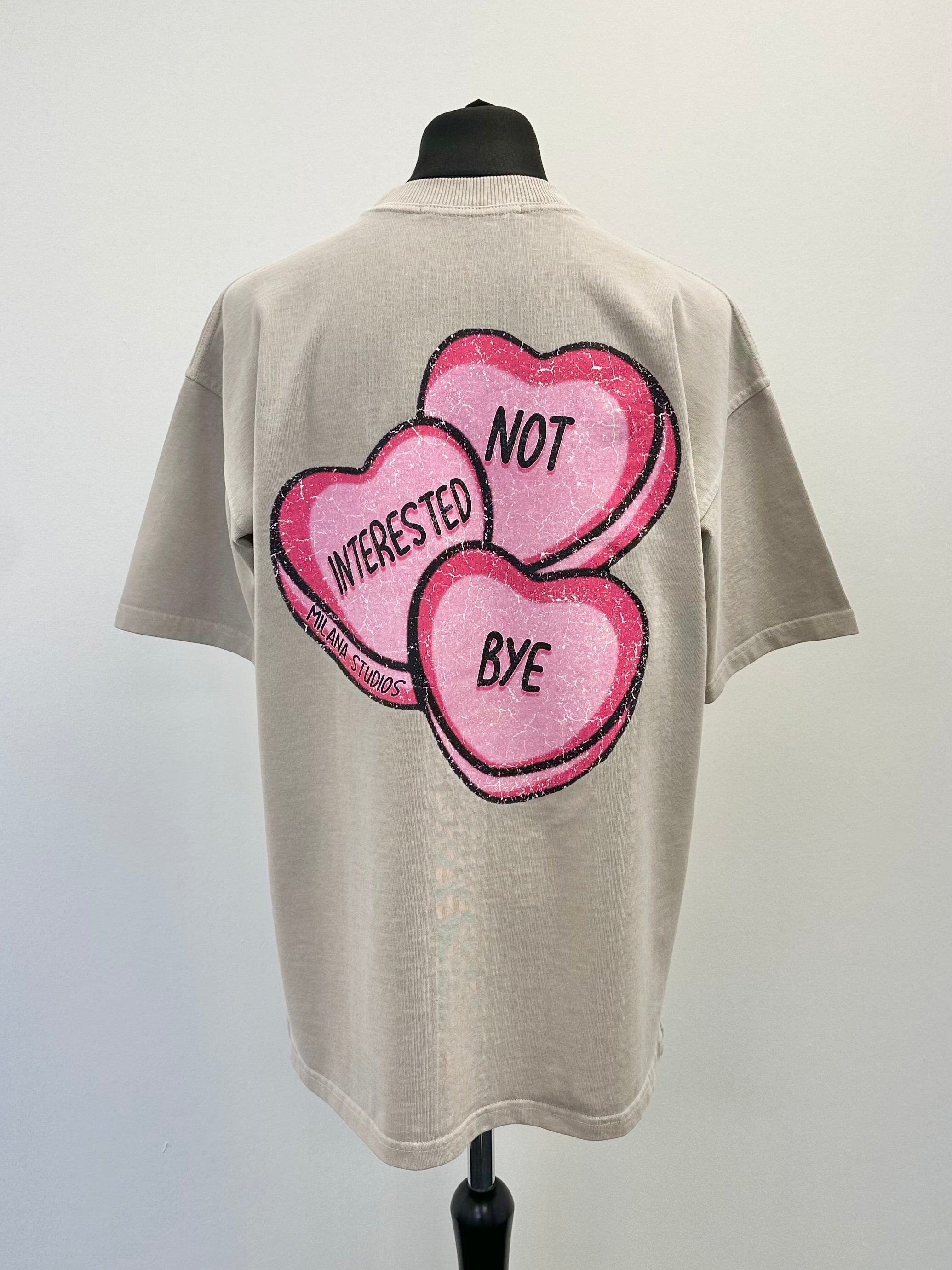 Washed Taupe Heavyweight Hearts T-shirt.