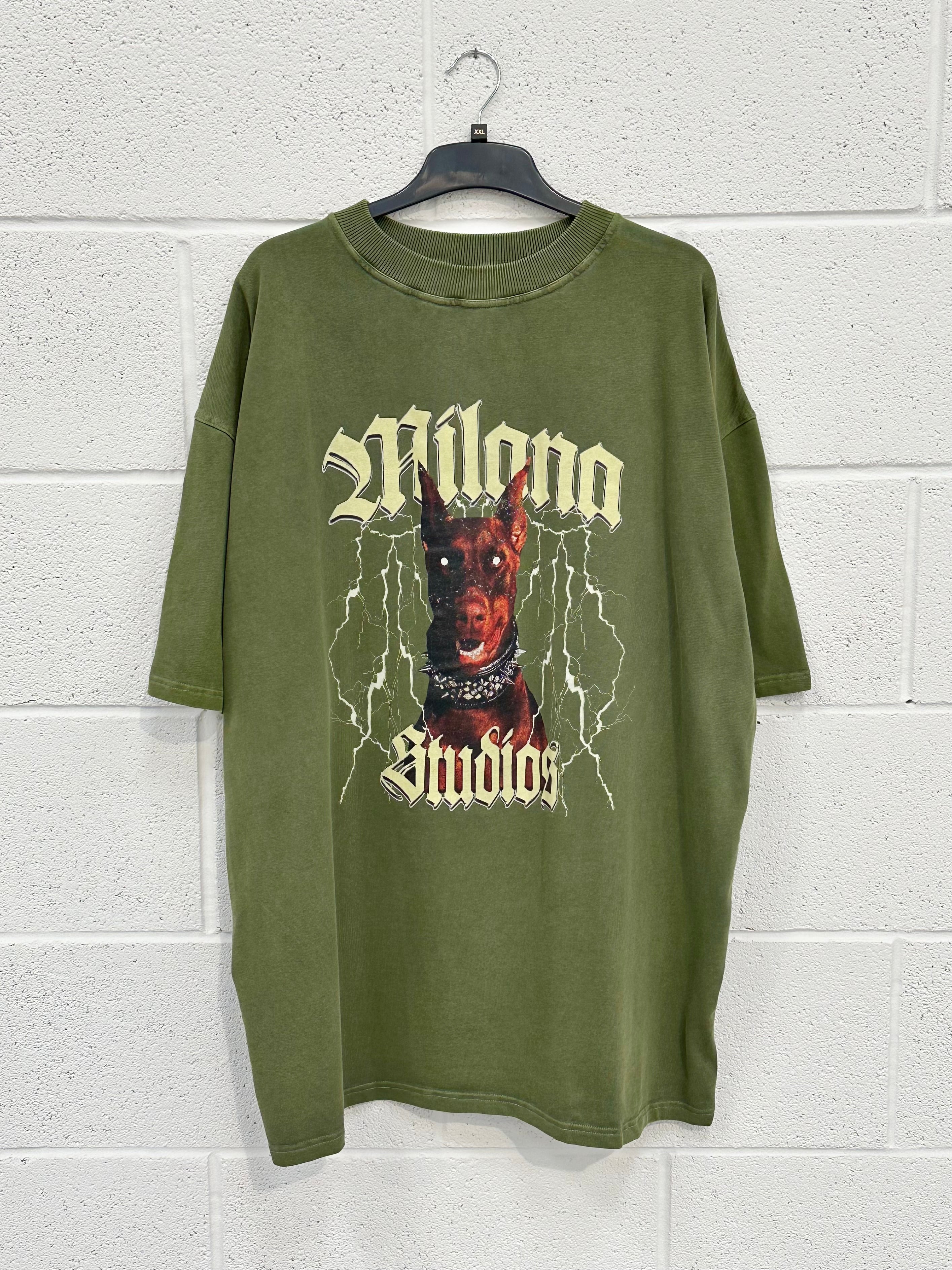 #K18 Washed Green Graphic Heavyweight T-shirt.