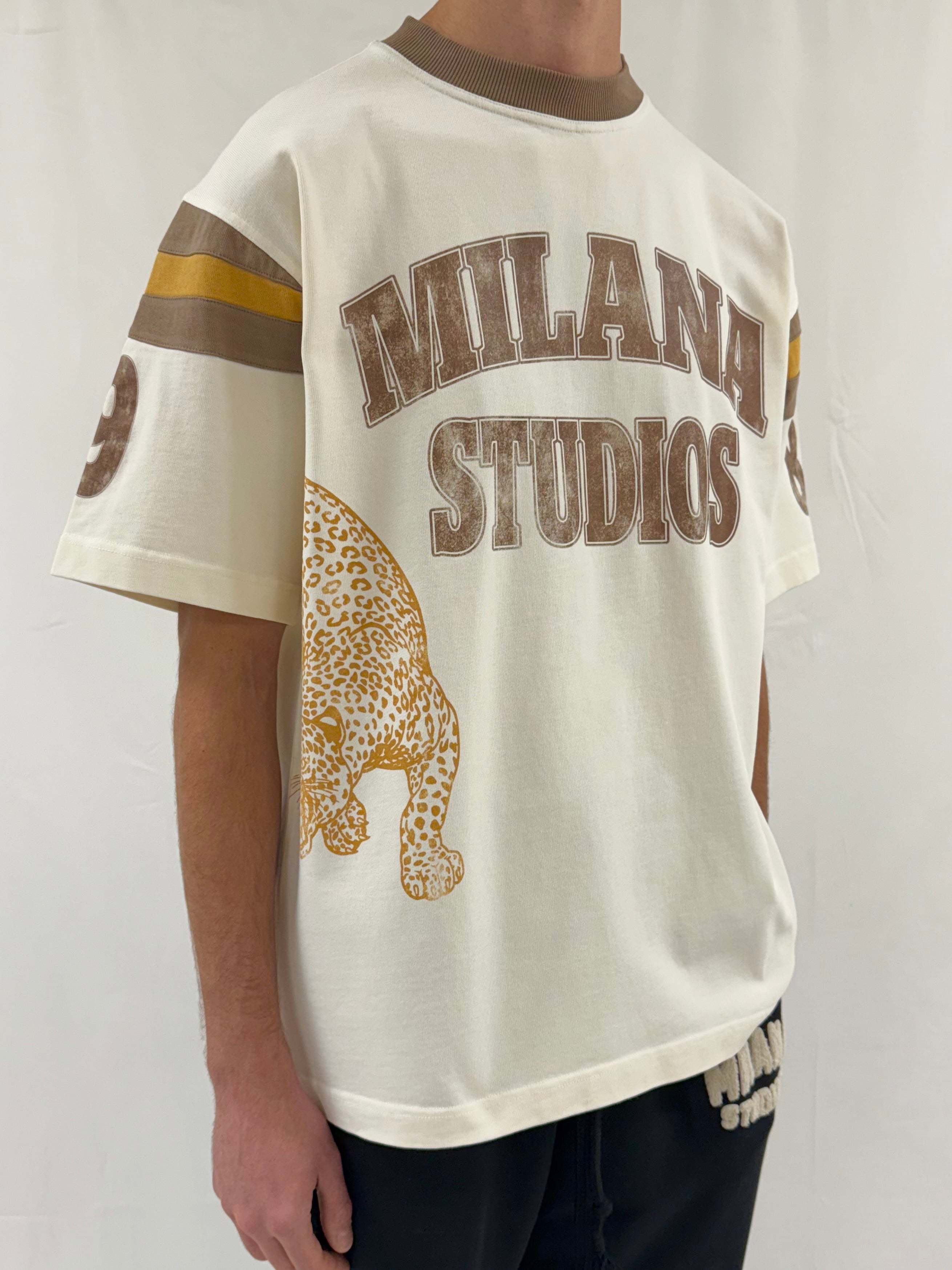 Cream & Brown Cheetah Heavyweight T-shirt.