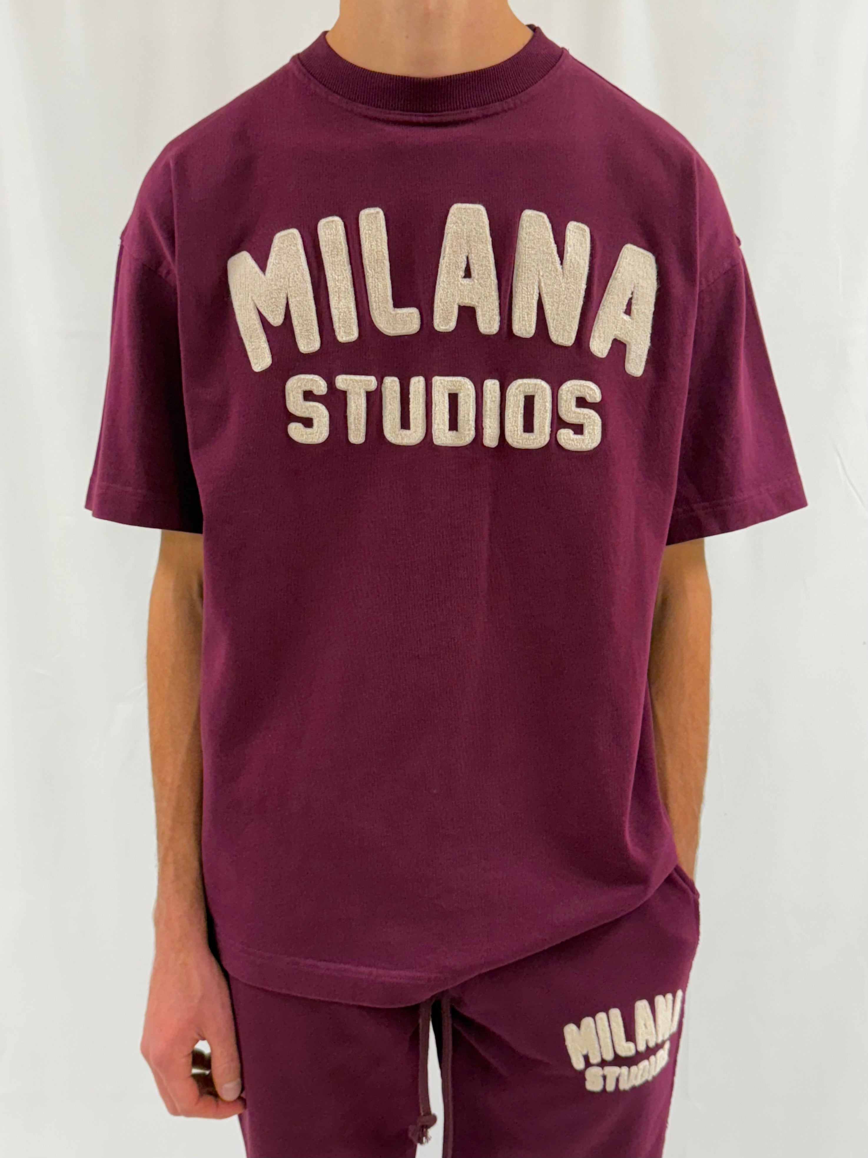 Deep Burgundy Teddy Heavyweight T-shirt.