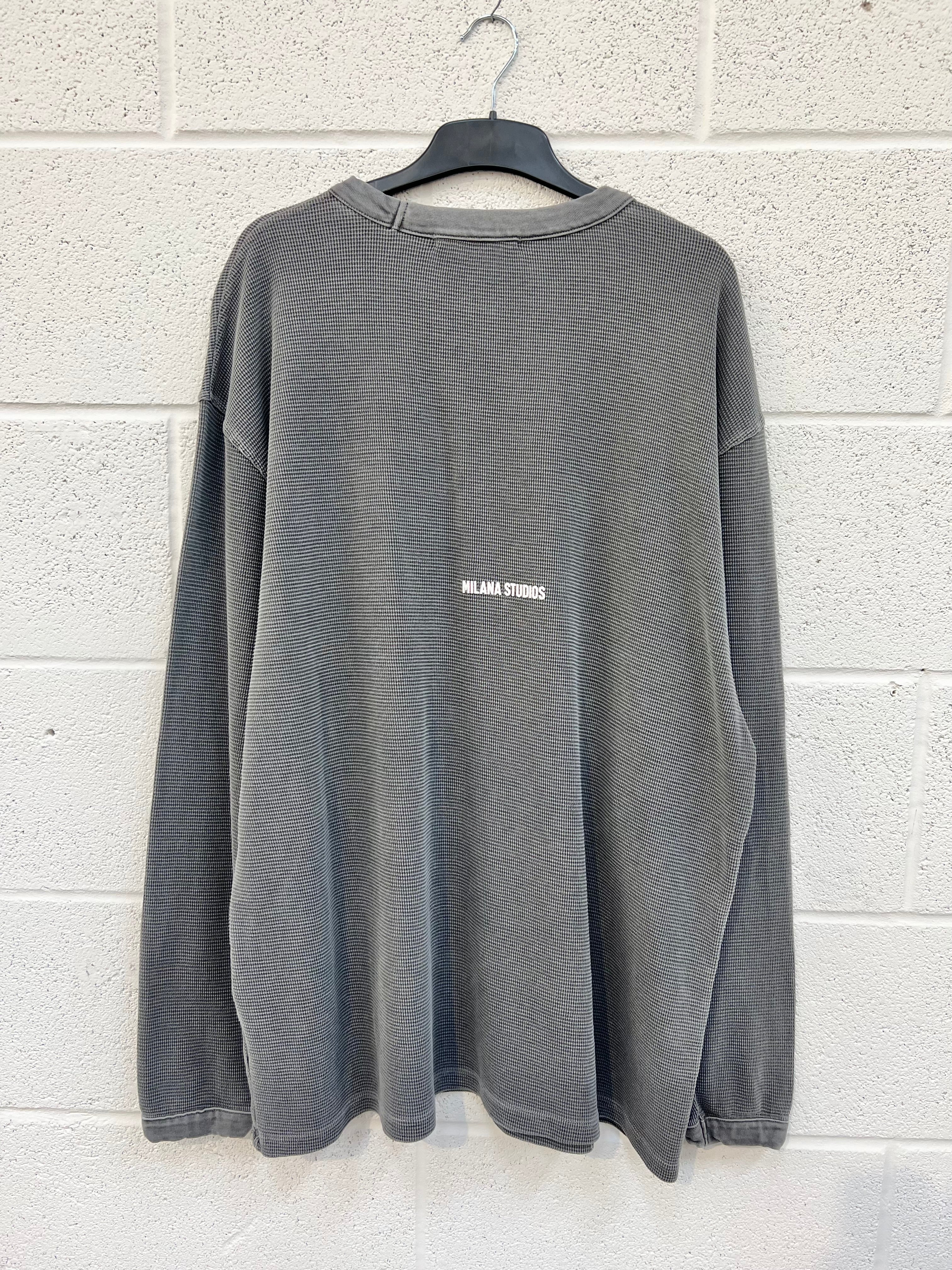 #CC8 Washed Charcoal Essential Waffle Heavyweight Long Sleeve.