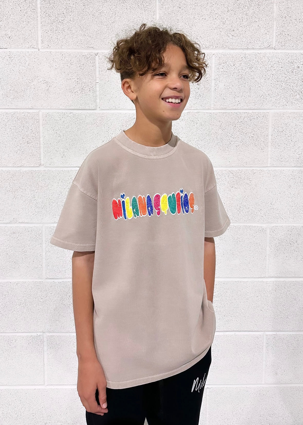 Washed Taupe Bubble Kids T-shirt.