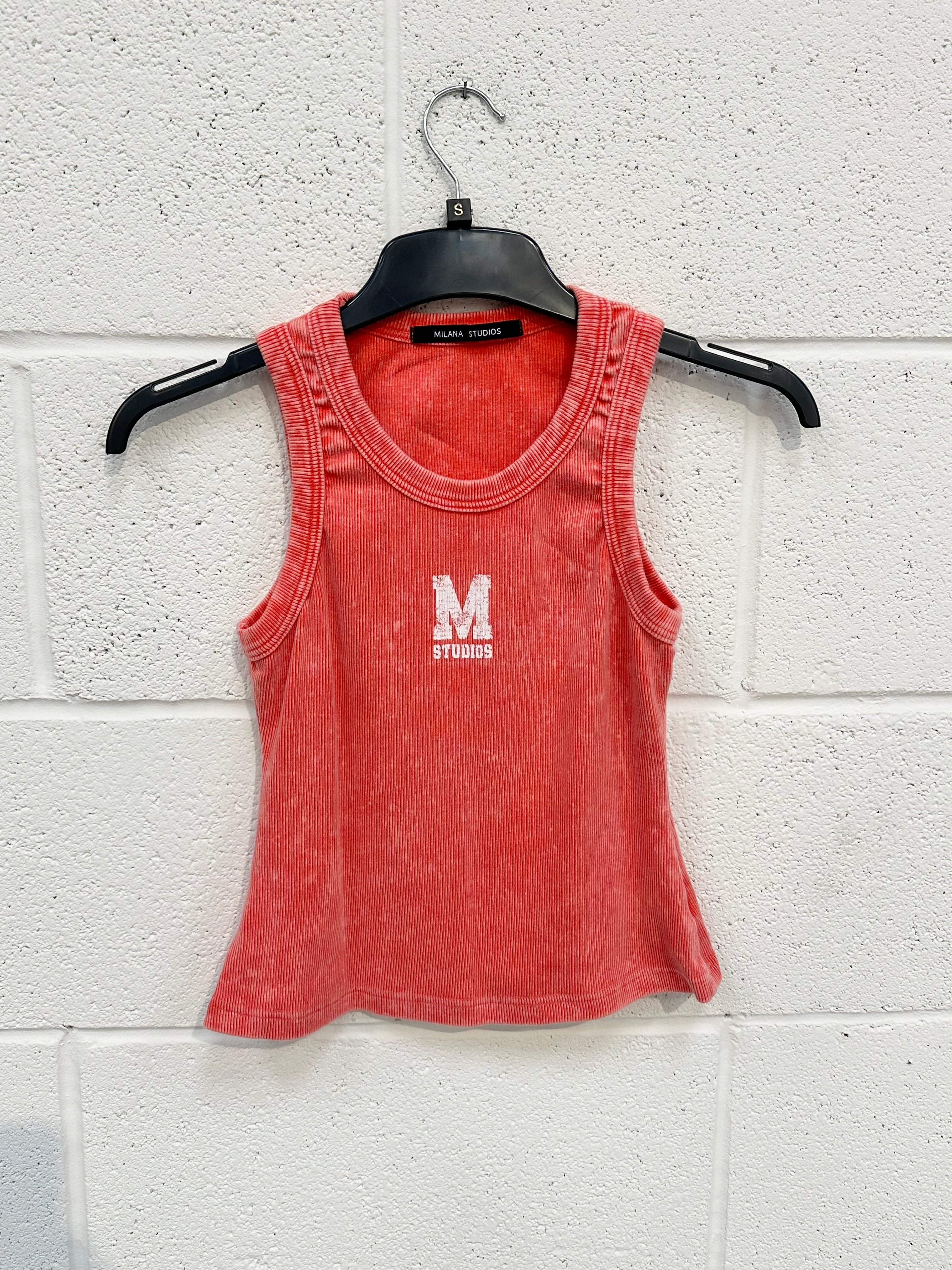 #P3 Washed Apple Red Racer Vest.