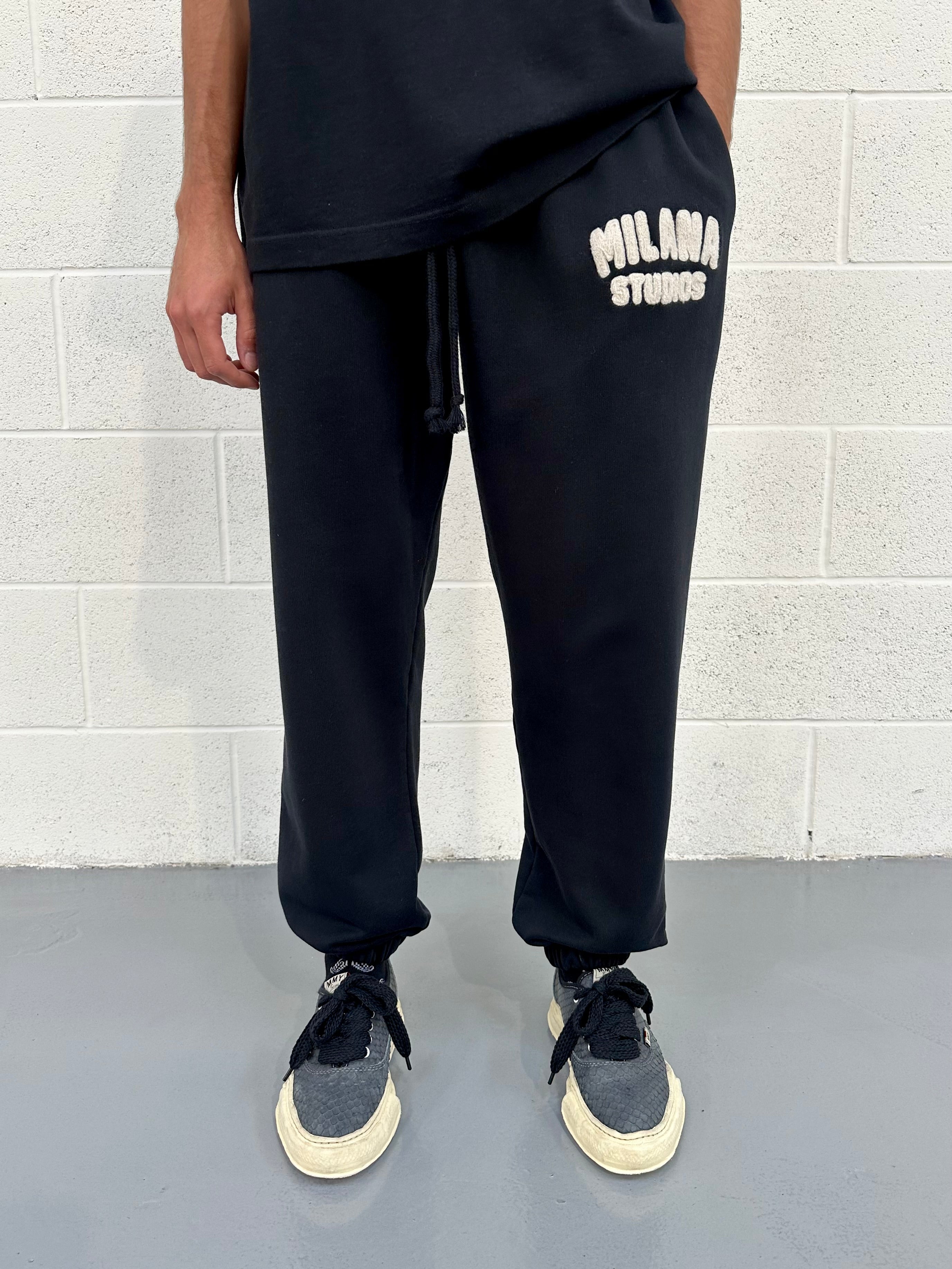 Black Teddy Cuff Sweatpants.