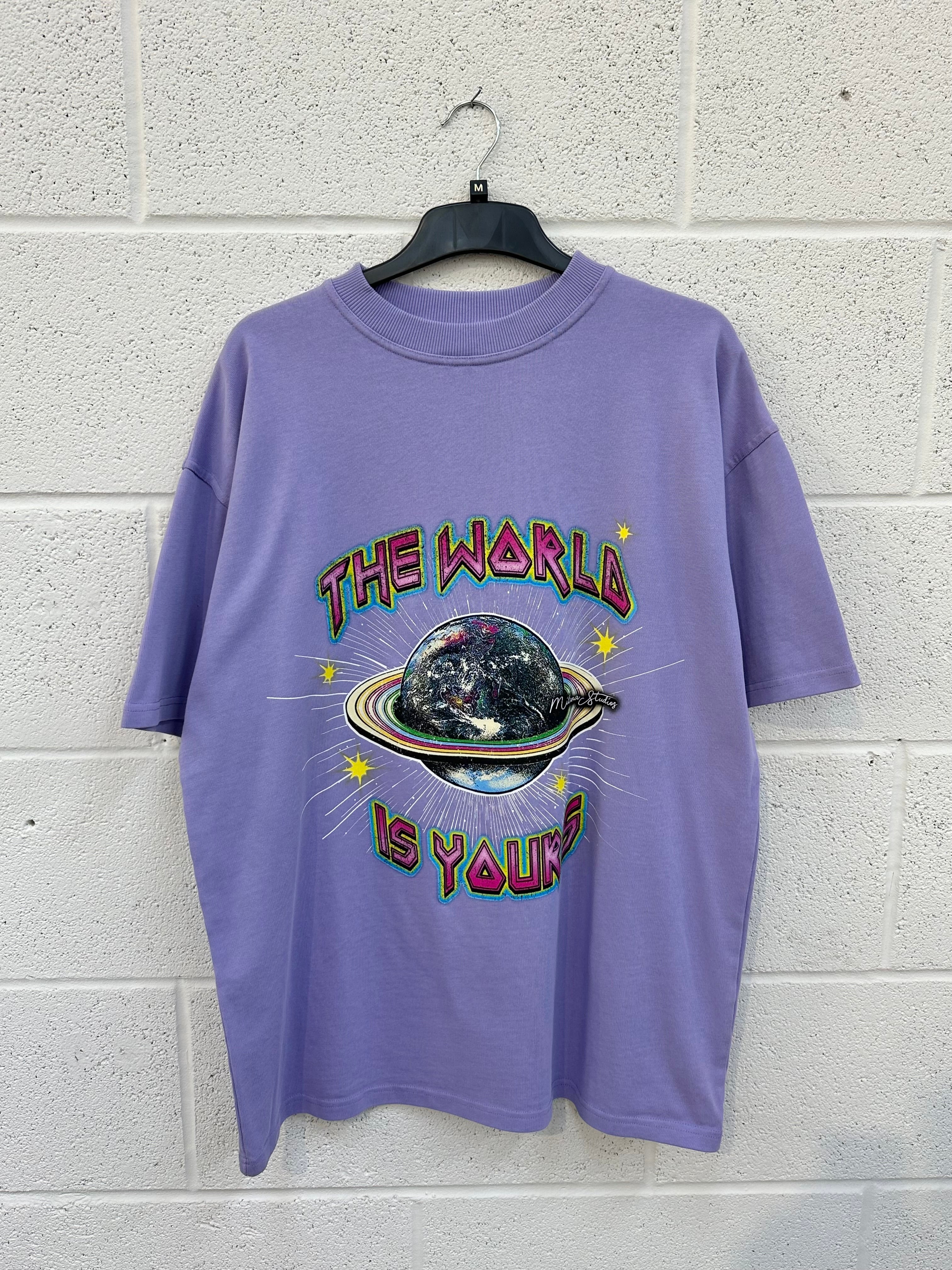 #BB50 Washed Lilac Planet Heavyweight T-shirt.