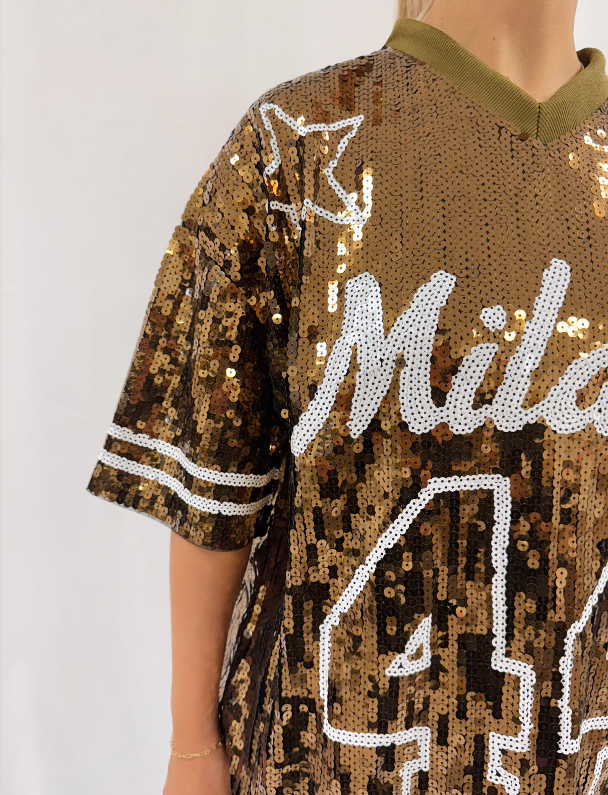 Gold Sequin T-shirt.